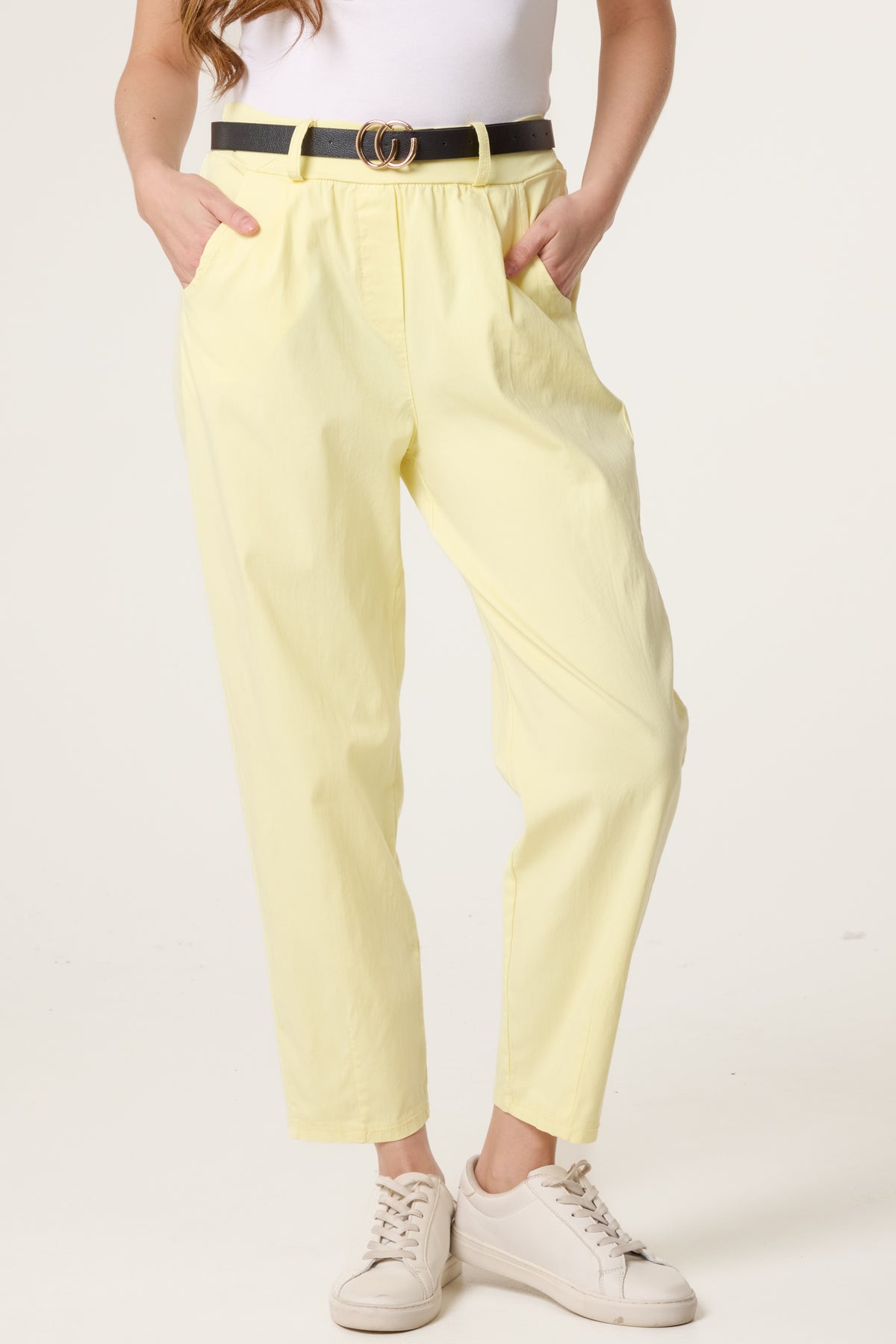 High Waisted Trousers with Belt