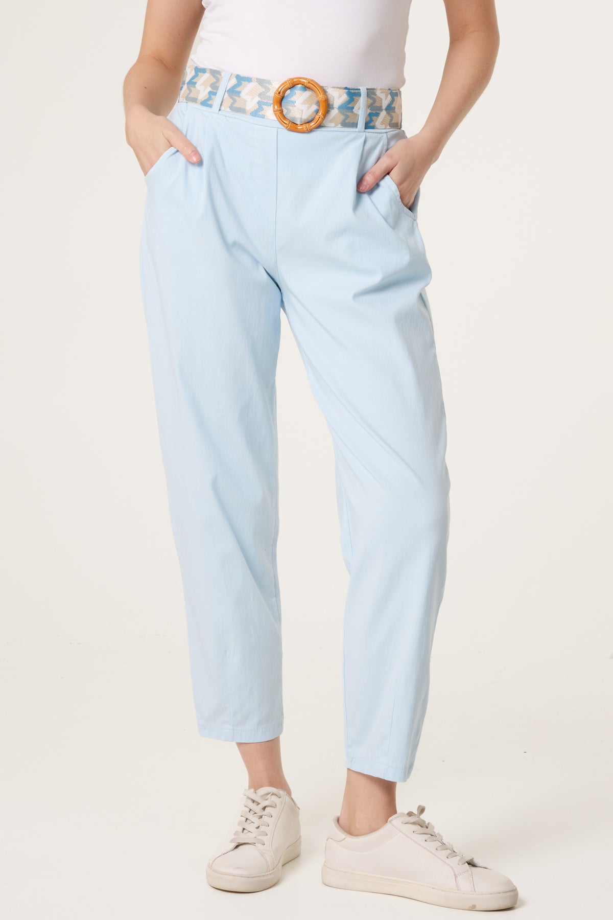 Pattern Belted Magic Trousers