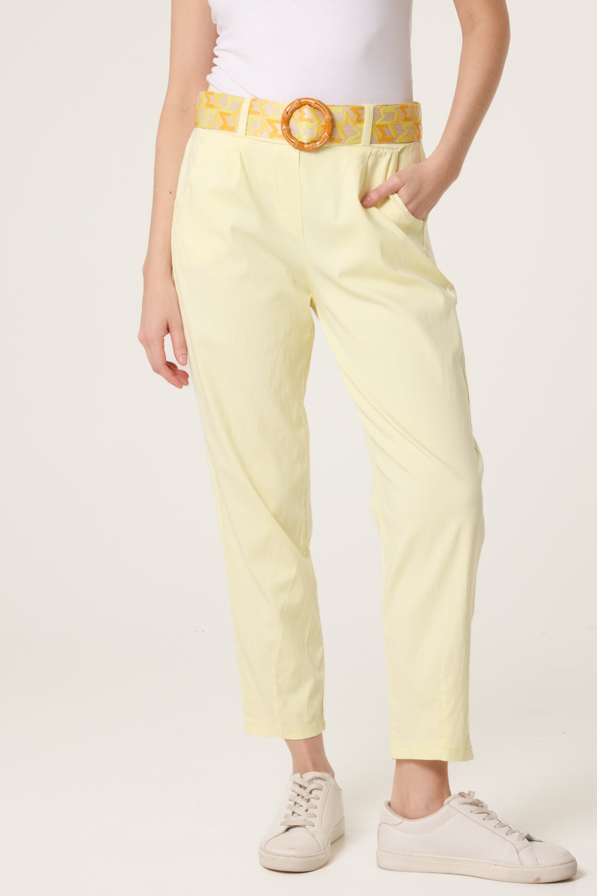 Pattern Belted Magic Trousers