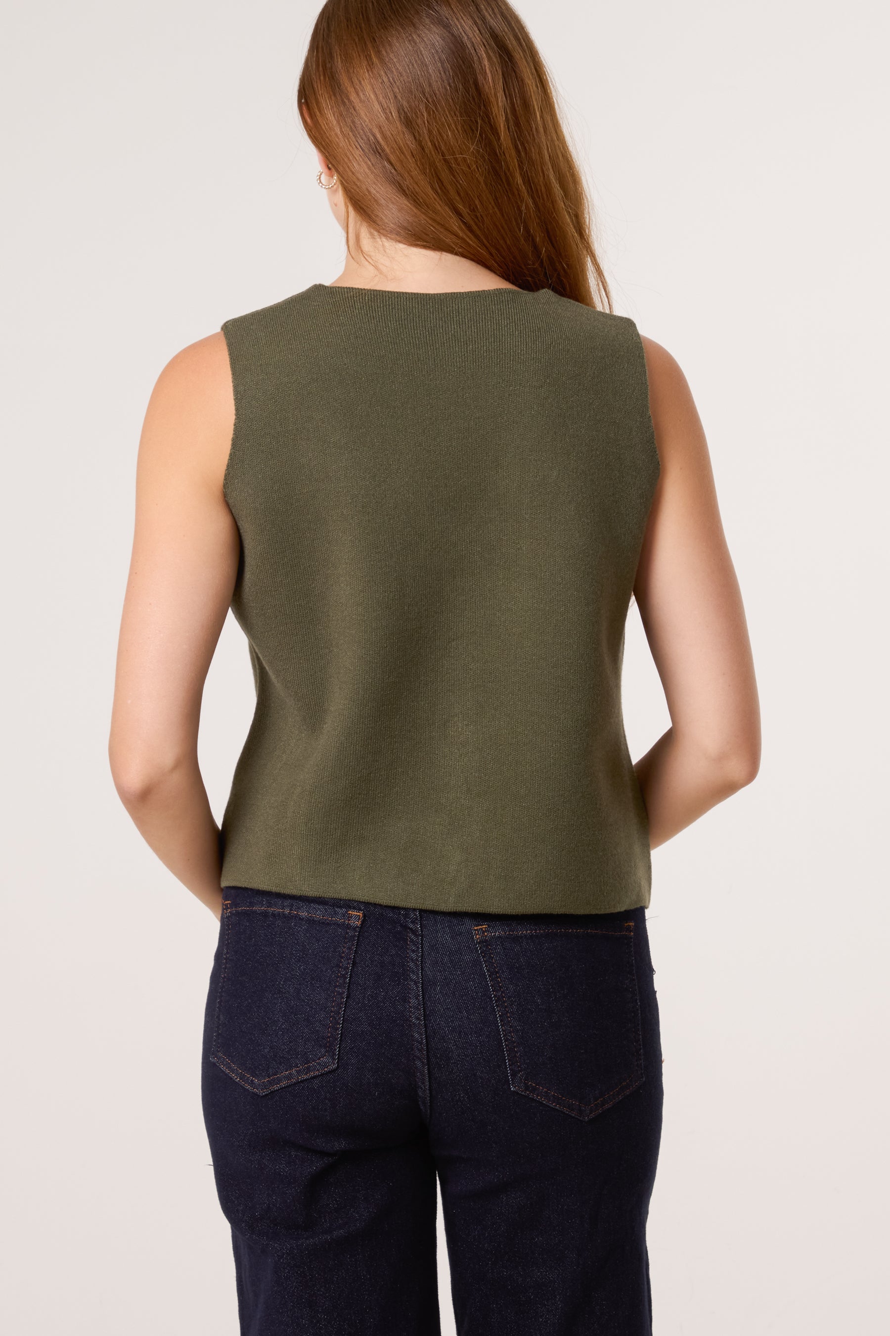 Gold Flower Button Knitted Waistcoat