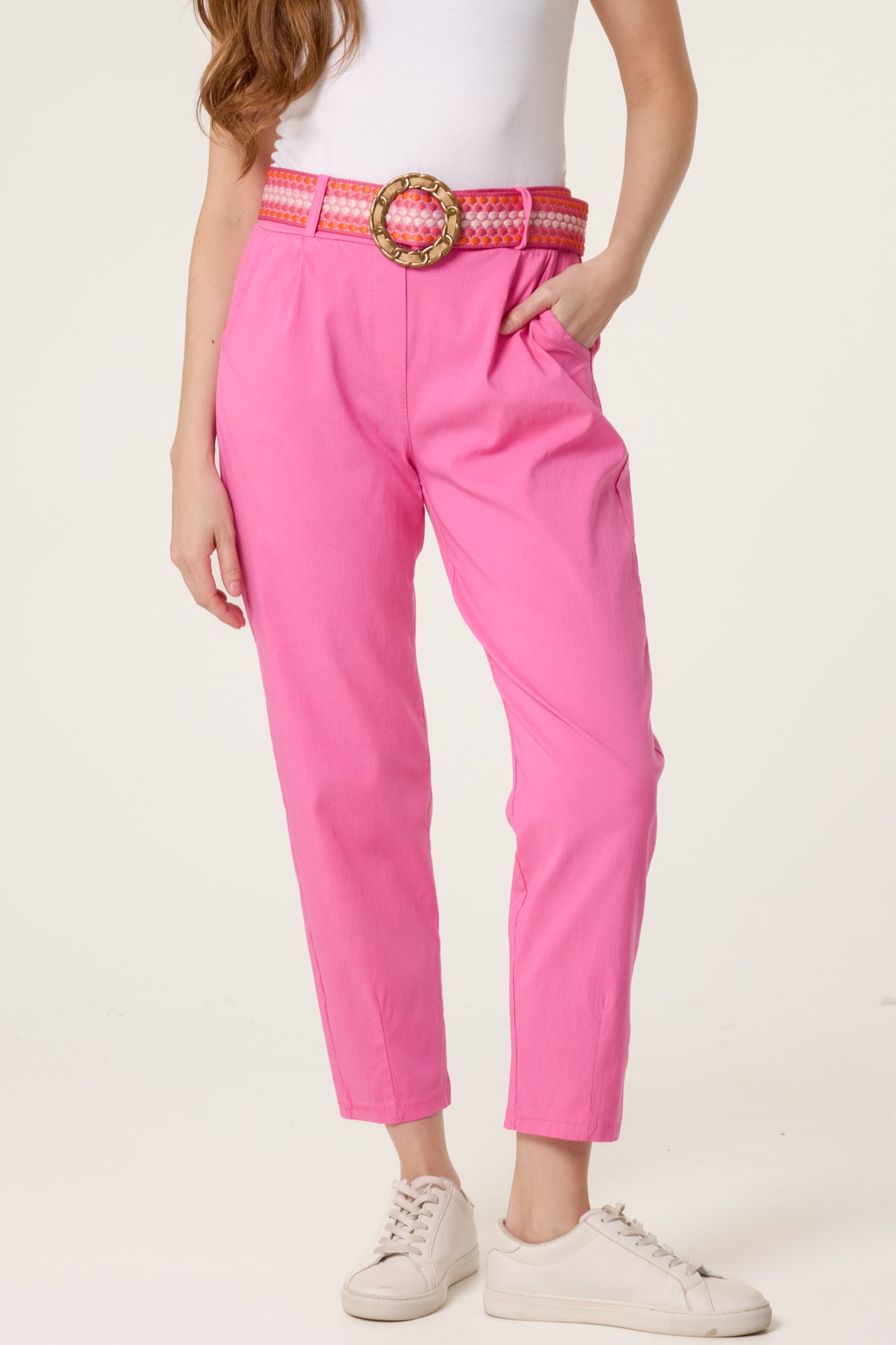Pattern Belted Magic Trousers