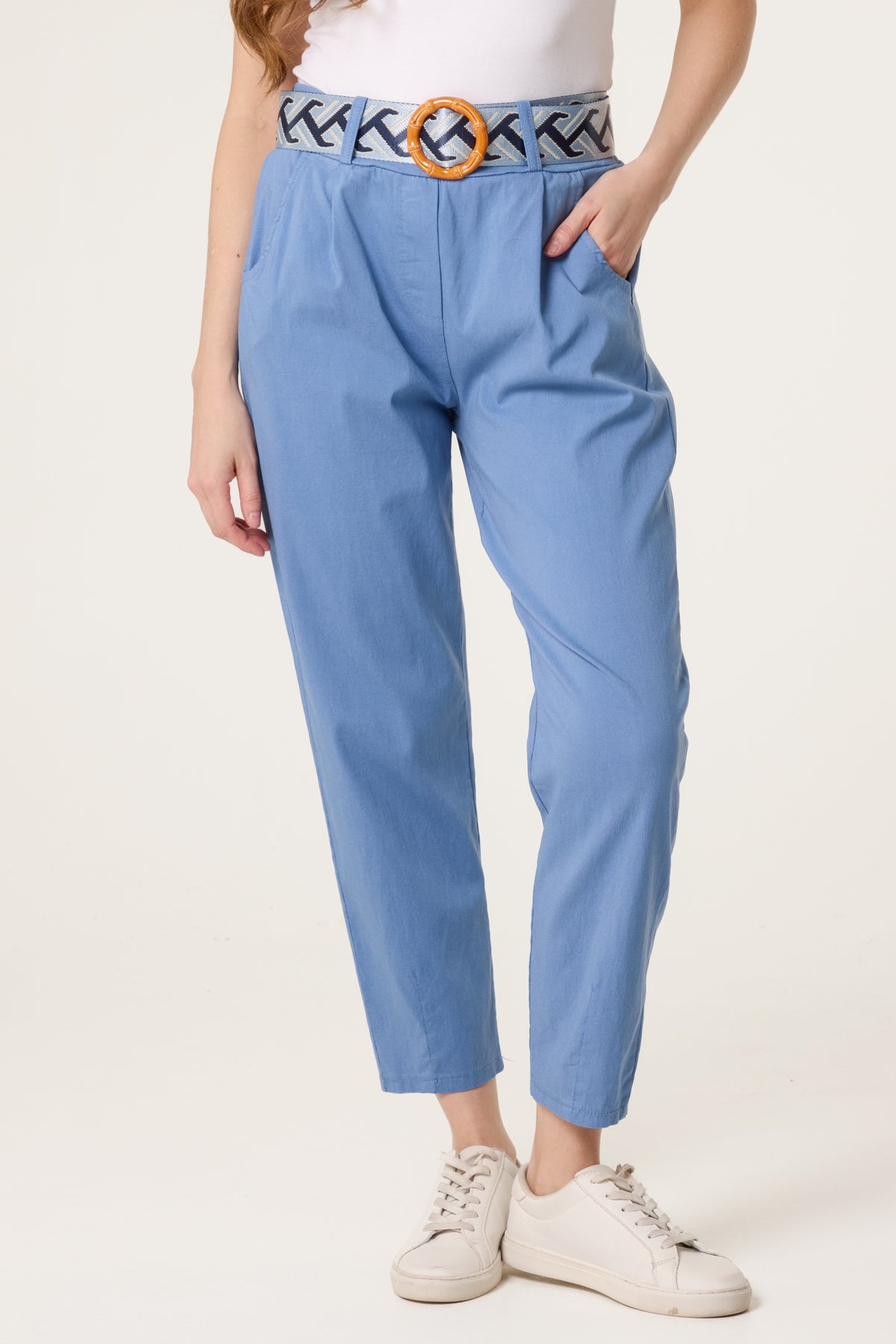 Pattern Belted Magic Trousers