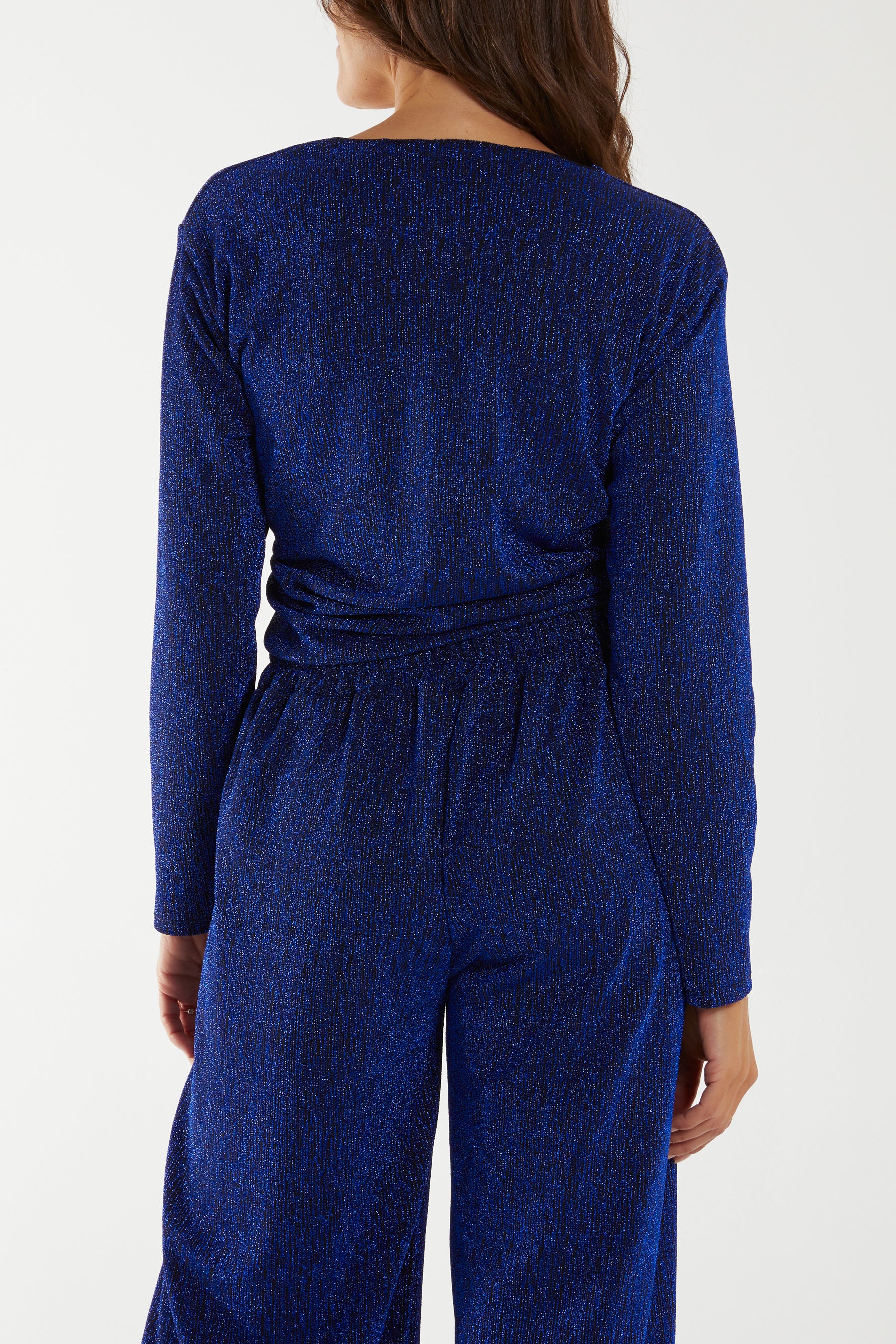 Shimmer Front Knot Crop Top
