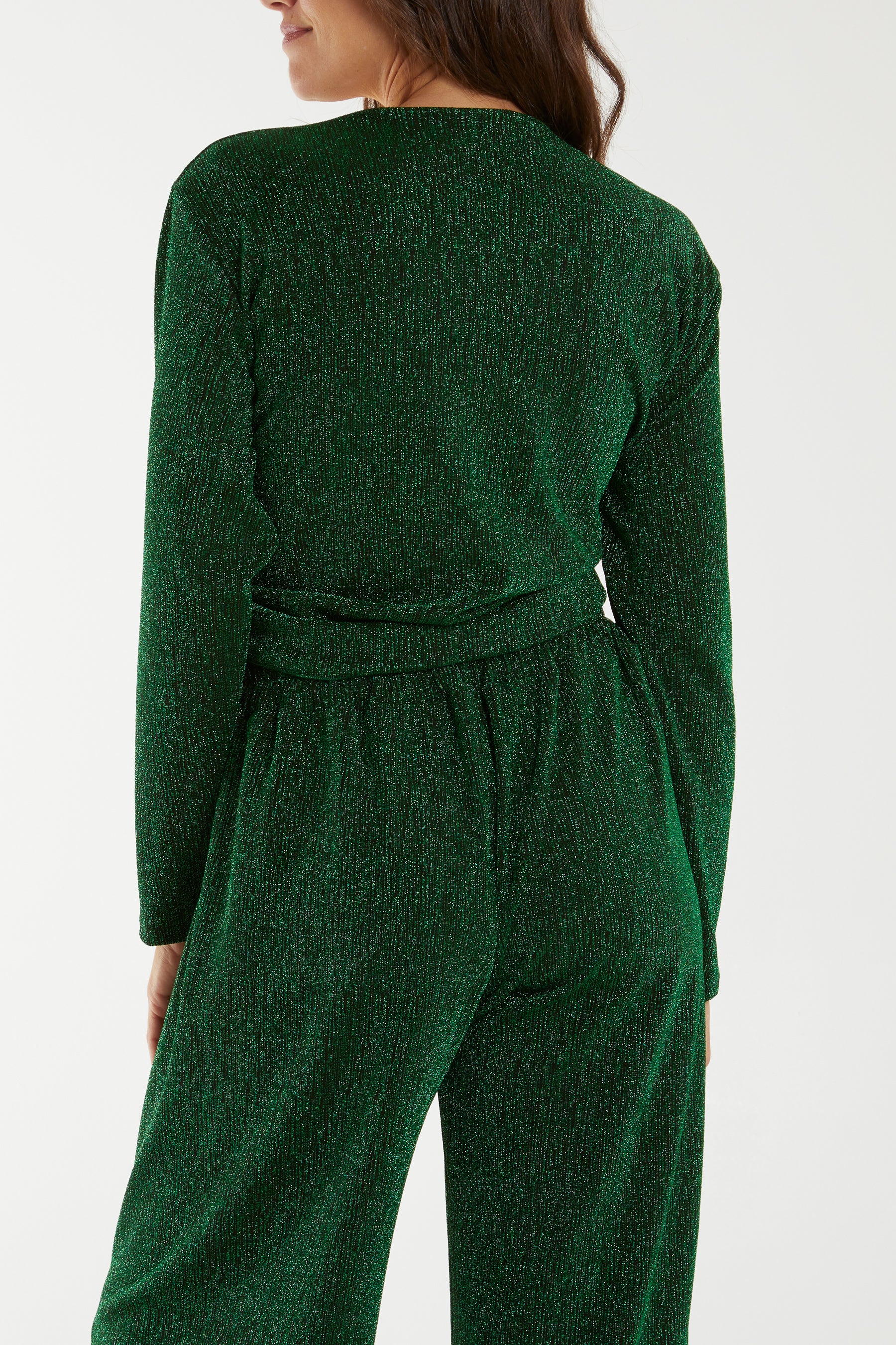 Shimmer Front Knot Crop Top