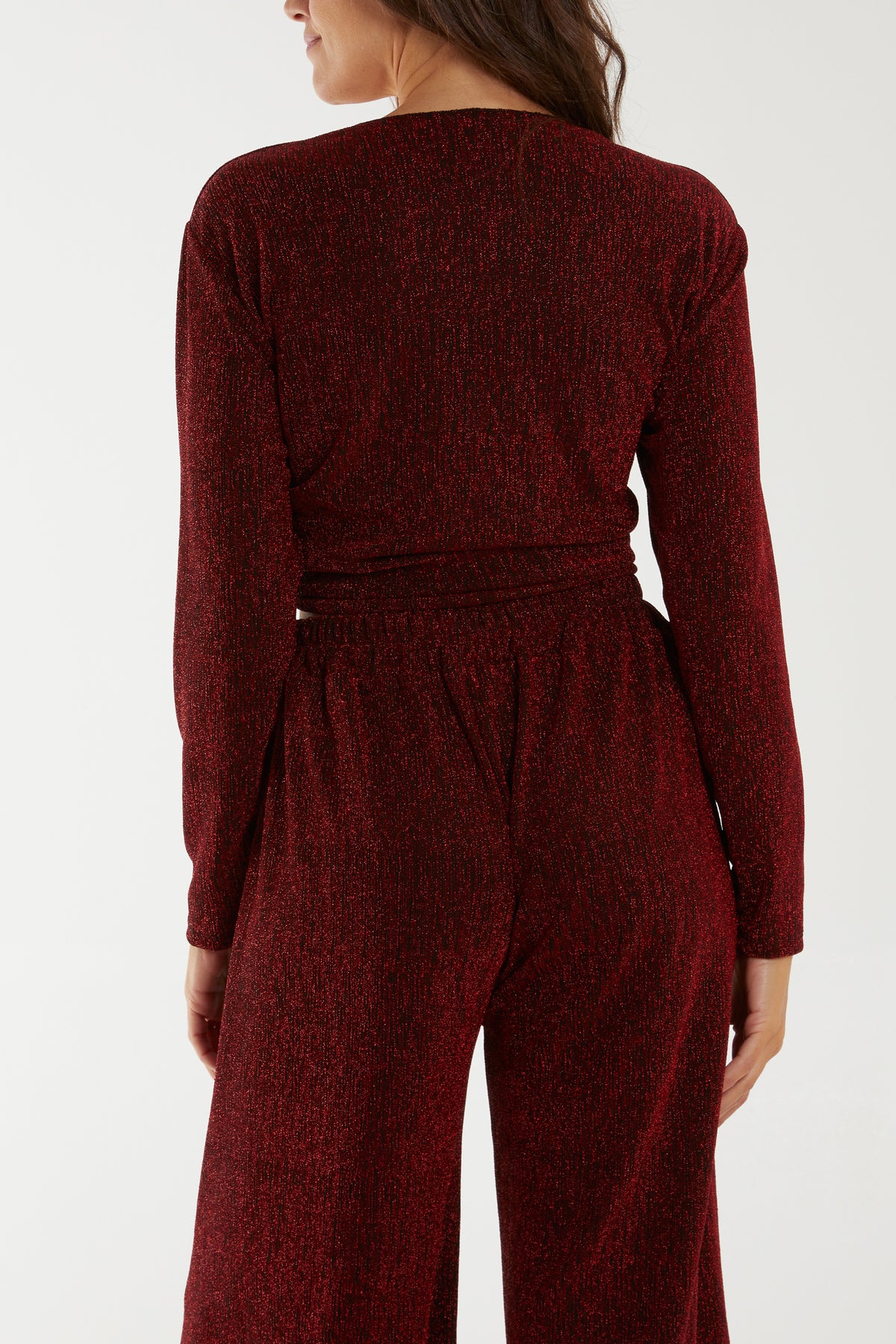 Shimmer Front Knot Crop Top