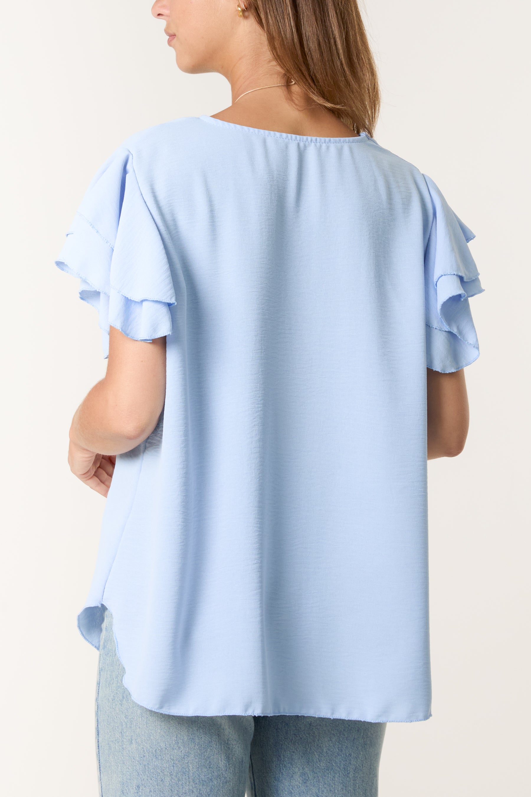 Flutter Sleeve Necklace Top