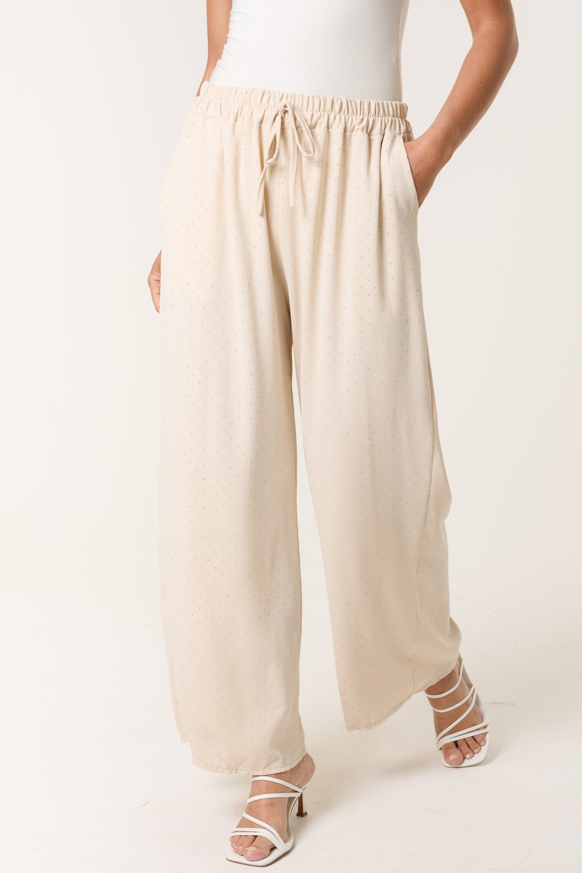 Diamante Wide Leg Trousers