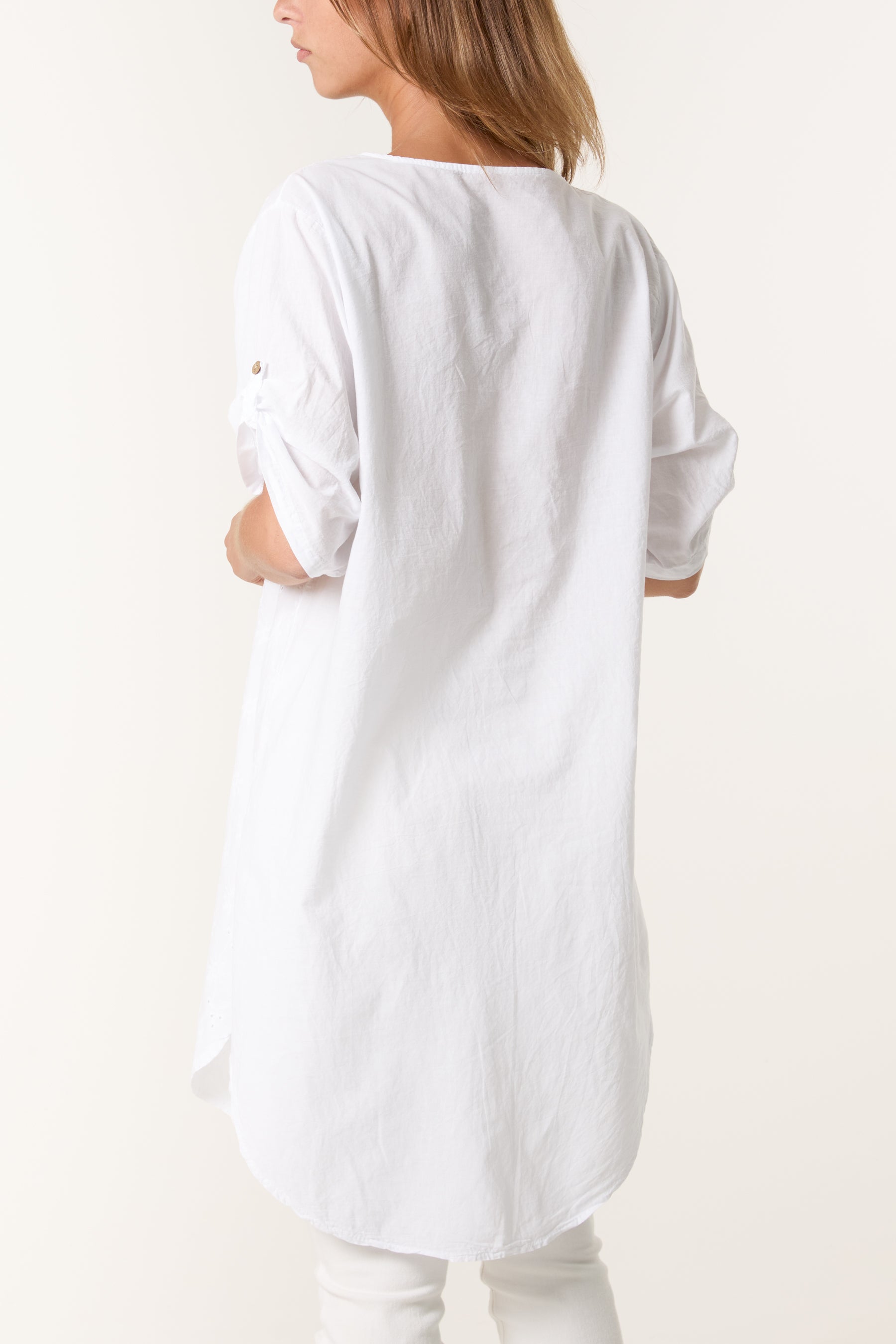 Broderie Anglaise Gold Button Blouse