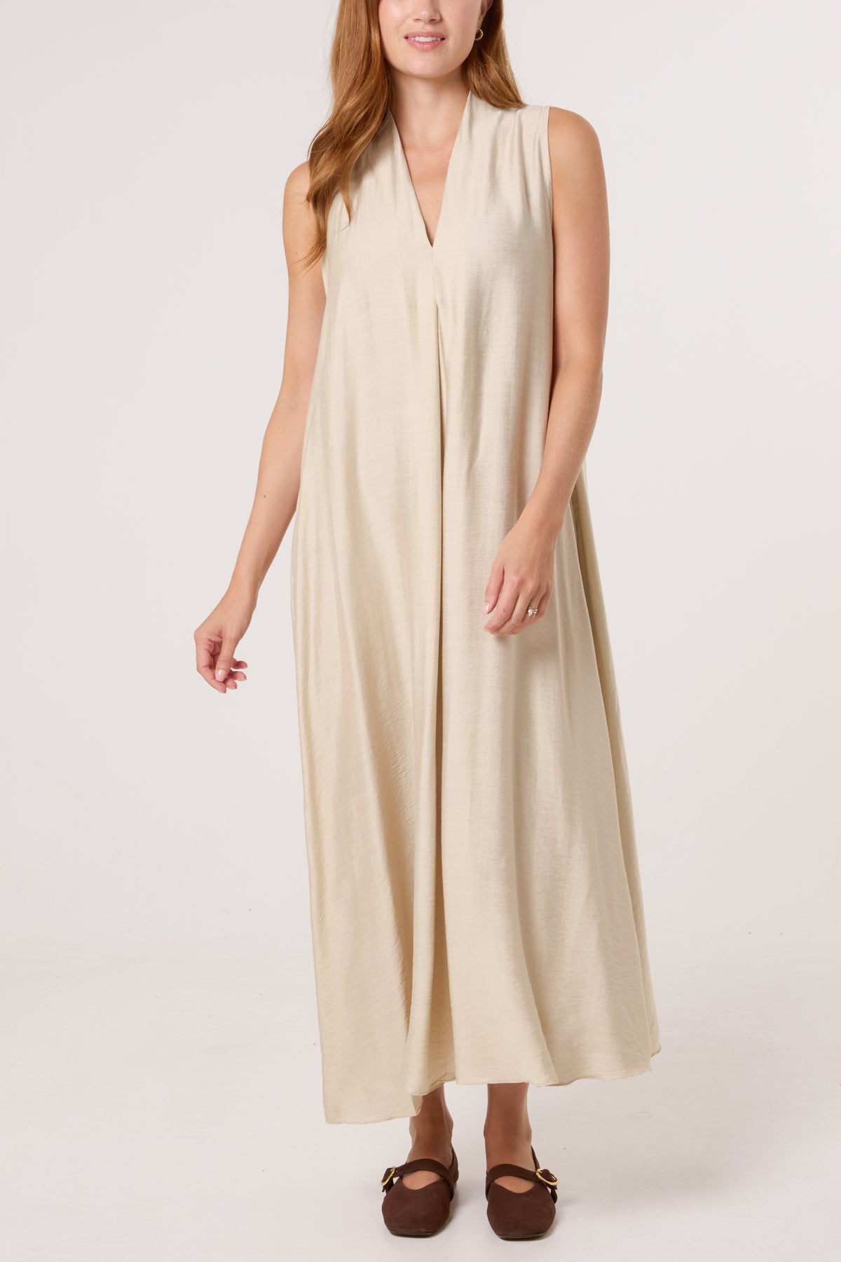Sleeveless V-Neck Maxi Dress