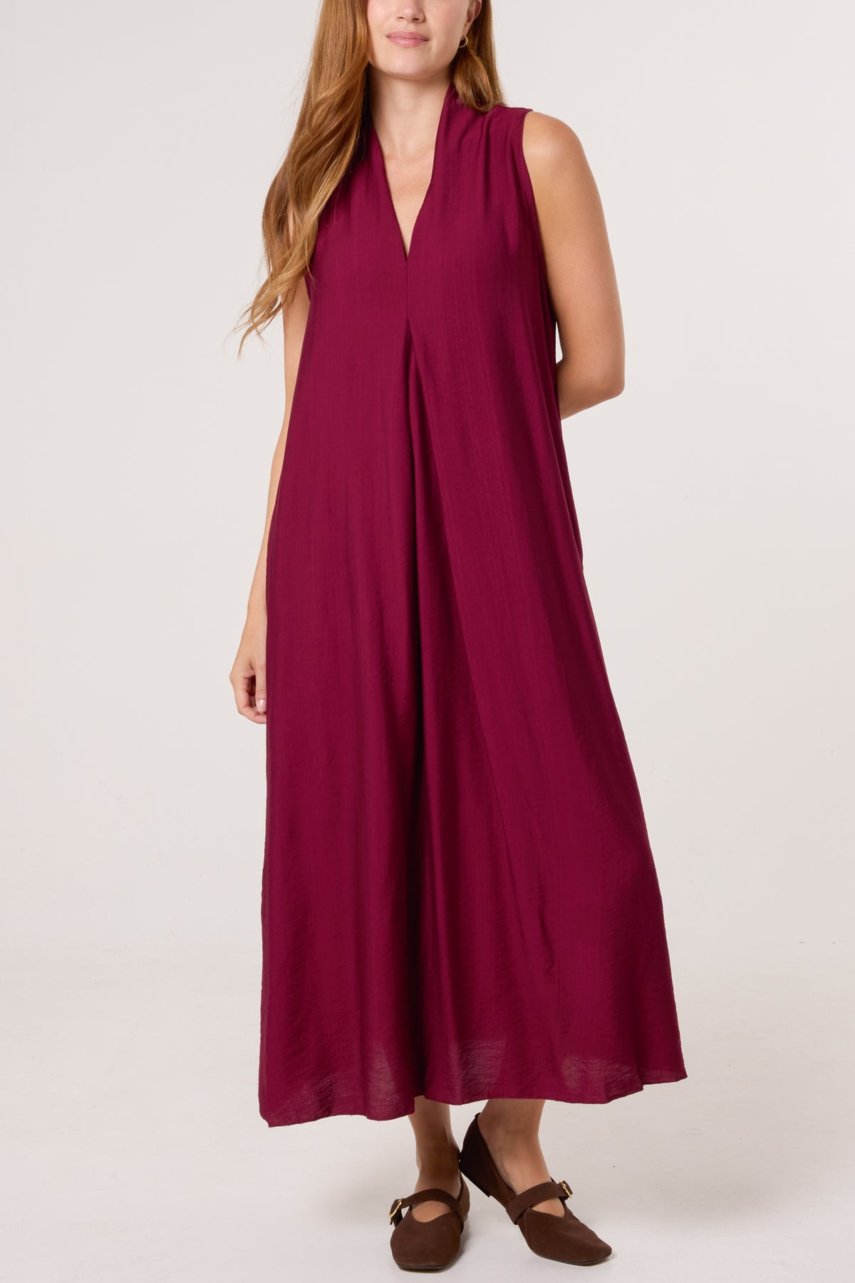 Sleeveless V-Neck Maxi Dress