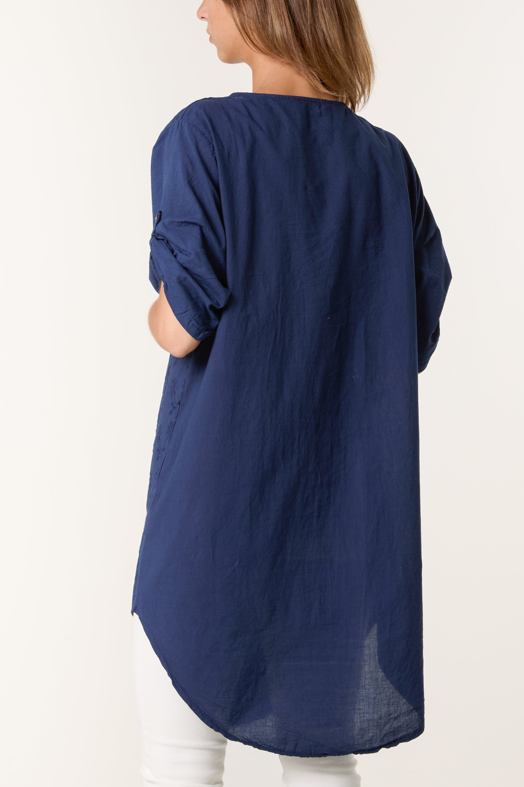 Broderie Anglaise Gold Button Blouse