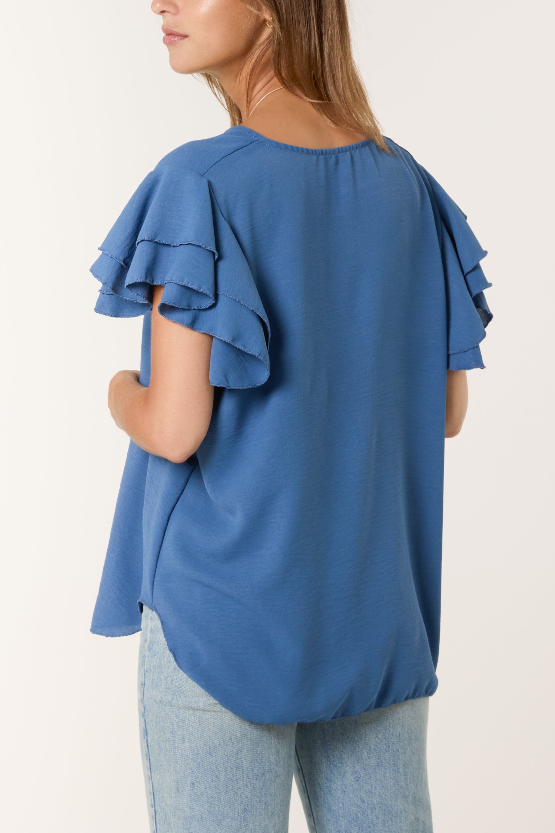 Flutter Sleeve Necklace Top
