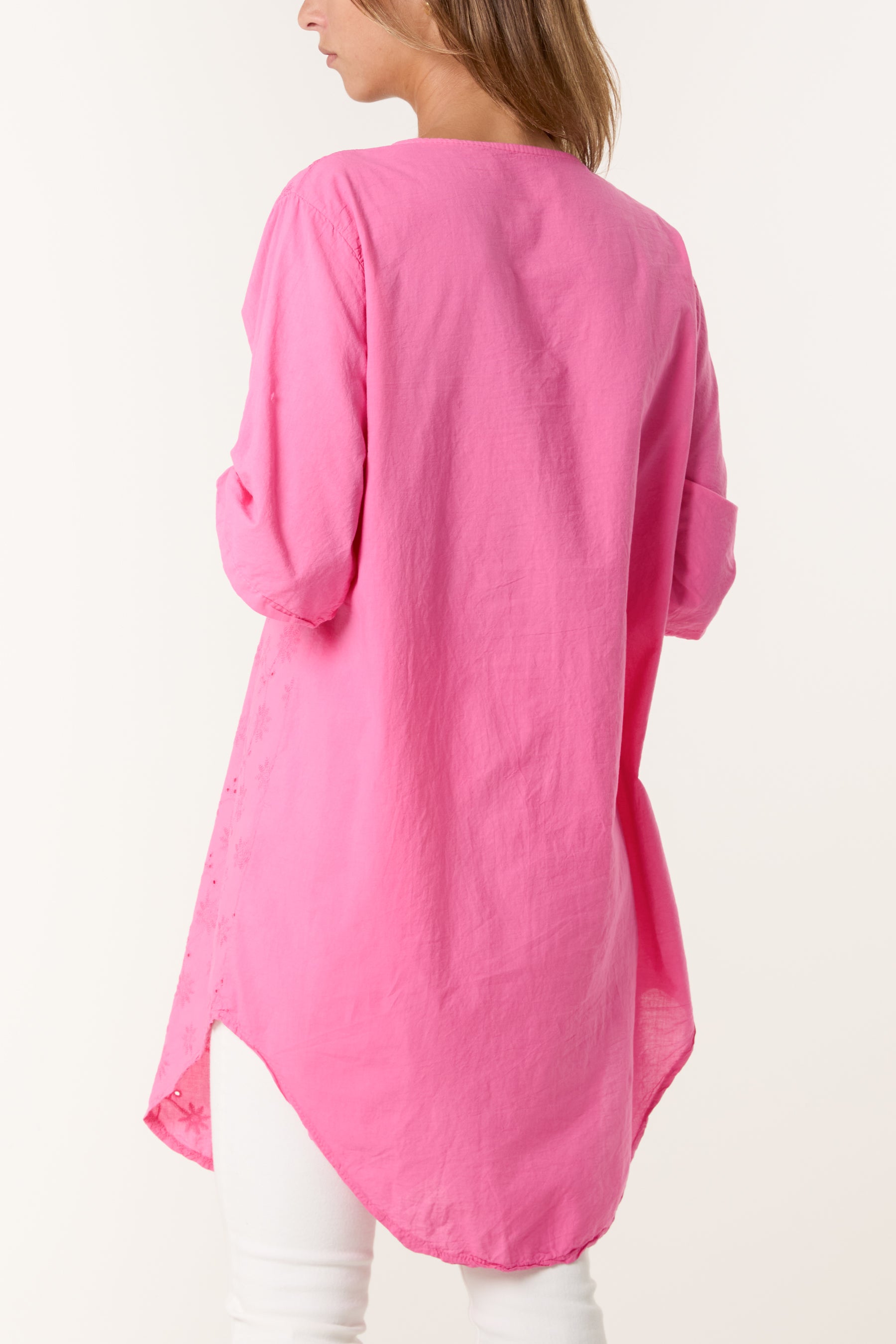 Broderie Anglaise Gold Button Blouse