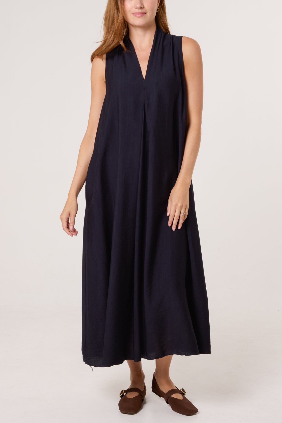 Sleeveless V-Neck Maxi Dress