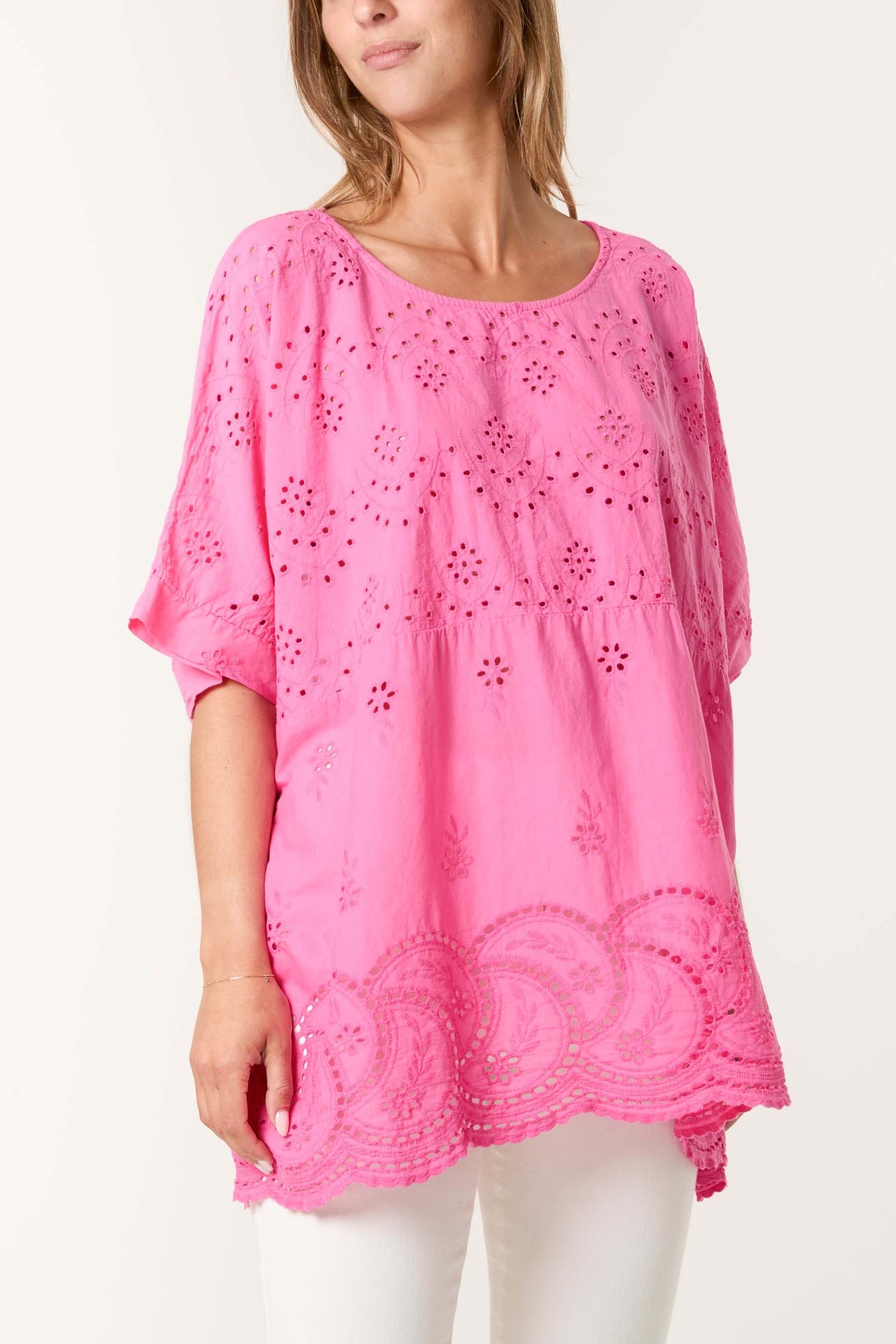 Broderie Anglaise Scallop Edge Blouse