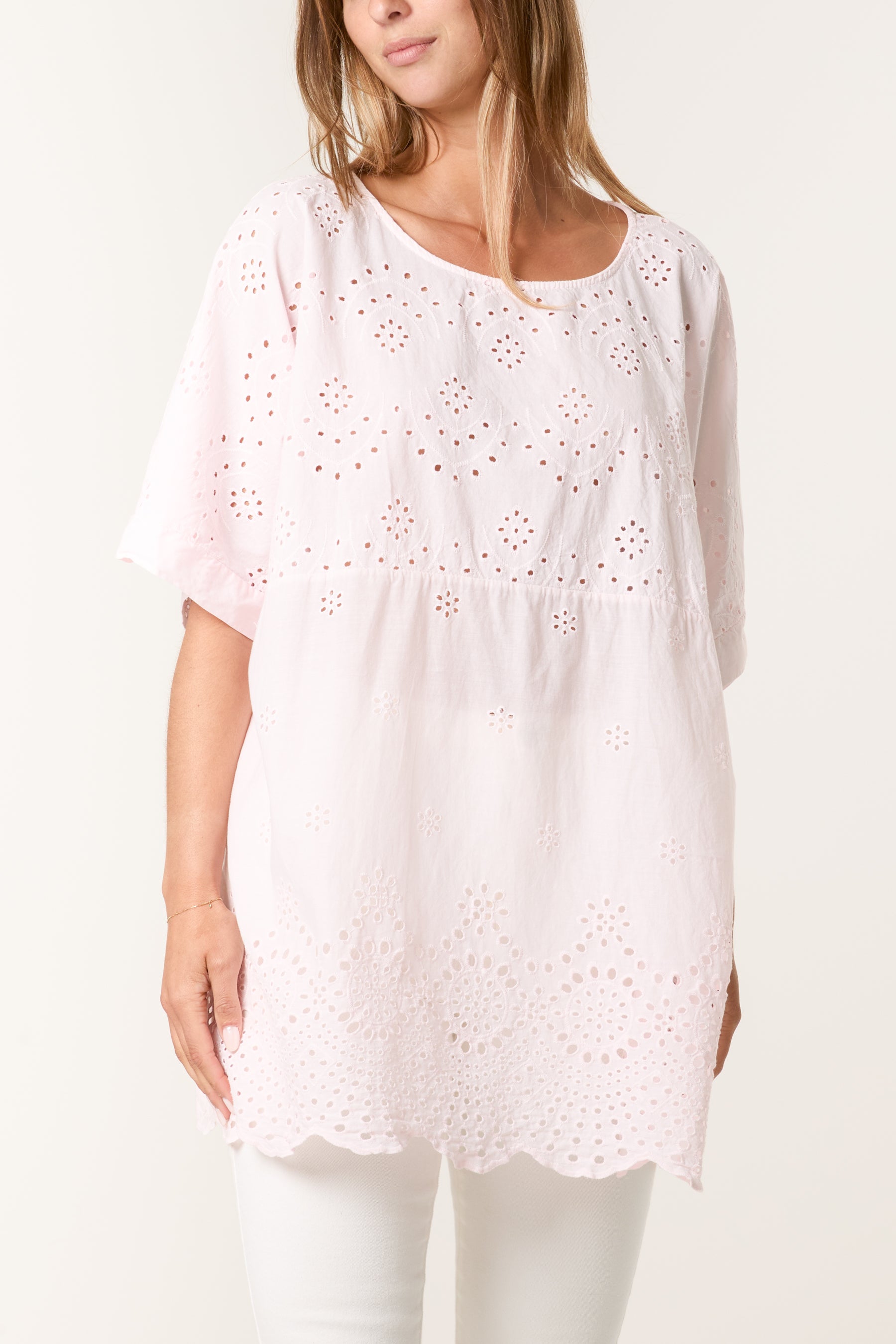 Broderie Anglaise Scallop Edge Blouse