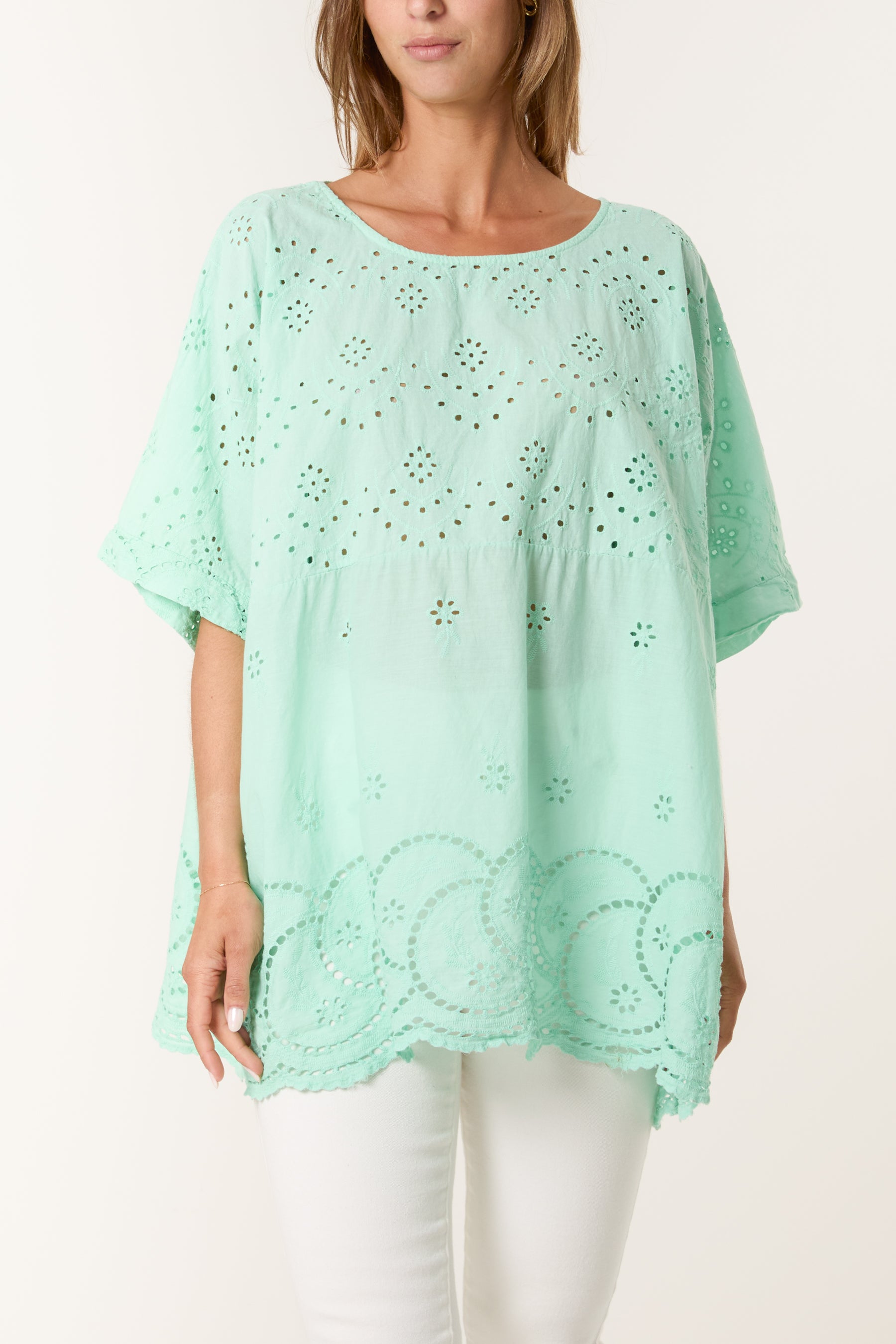 Broderie Anglaise Scallop Edge Blouse