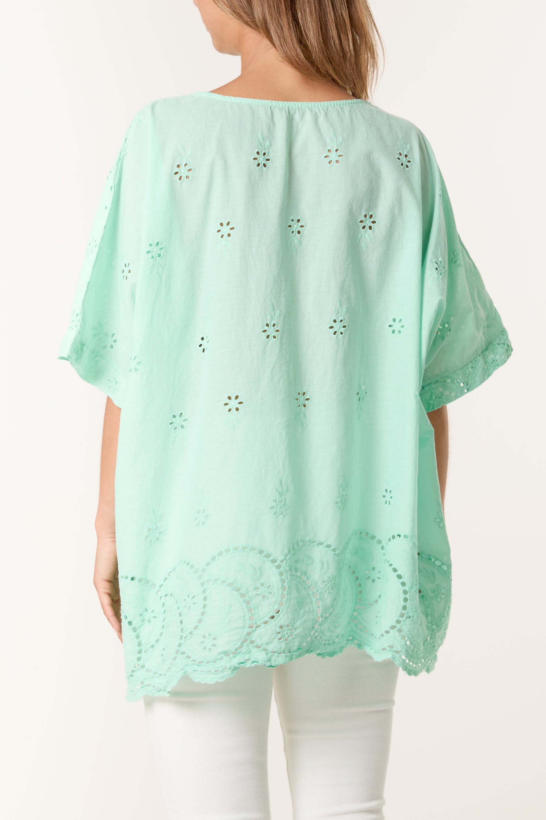 Broderie Anglaise Scallop Edge Blouse