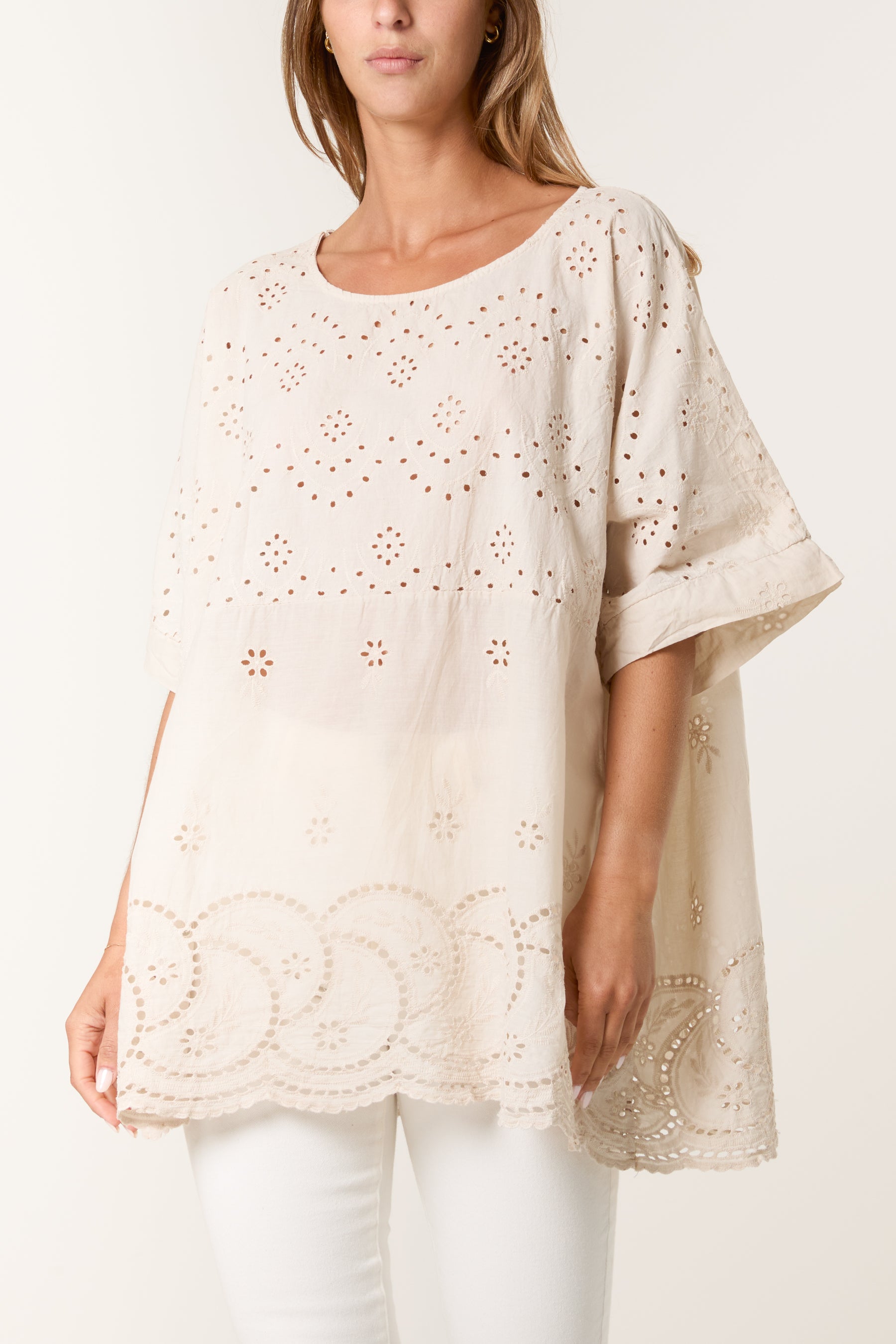 Broderie Anglaise Scallop Edge Blouse