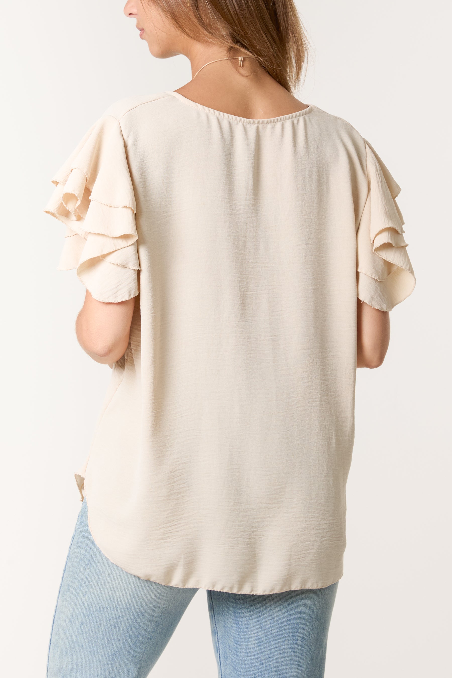 Flutter Sleeve Necklace Top