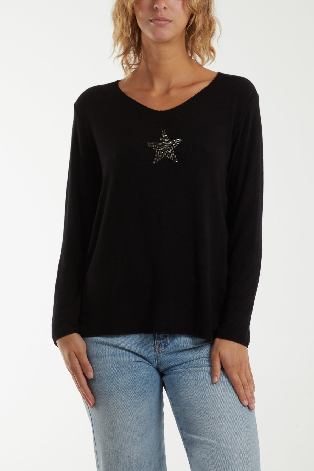 Diamante Star Long Sleeve Jumper