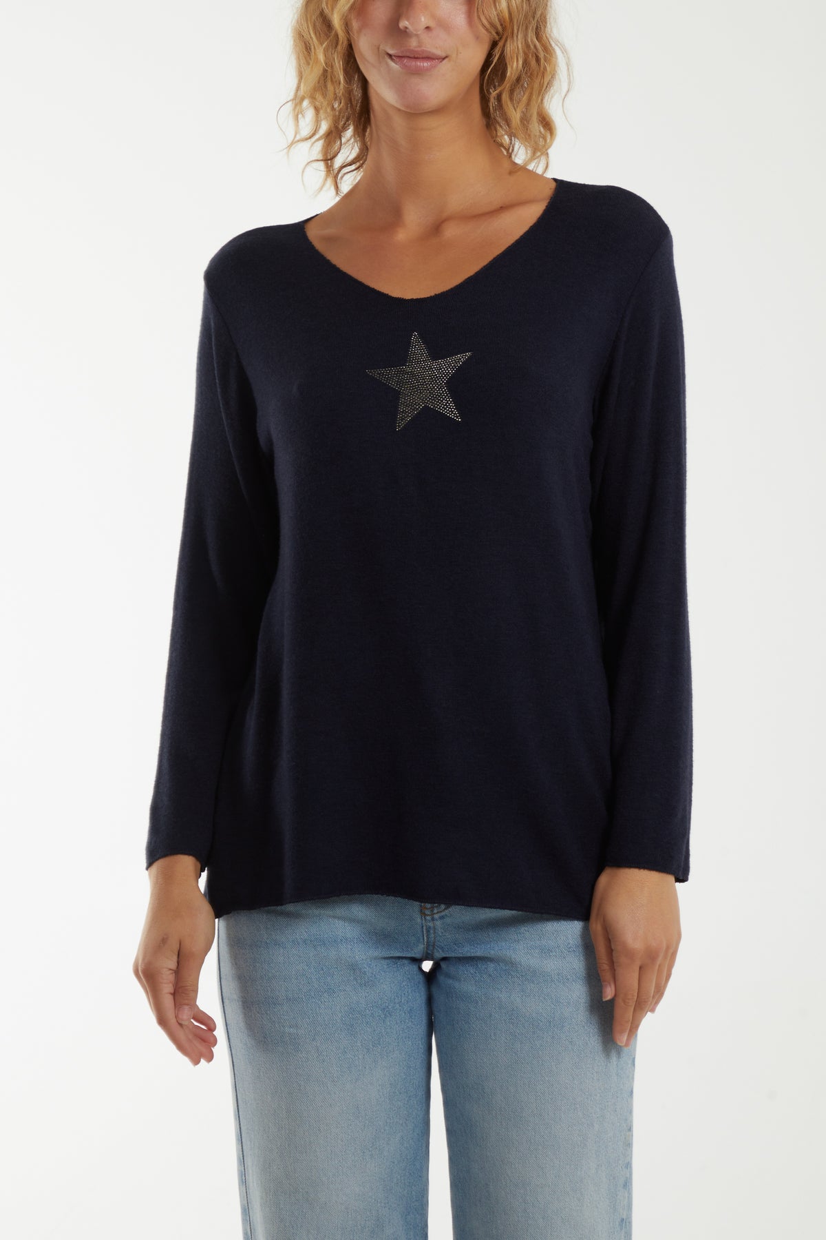 Diamante Star Long Sleeve Jumper