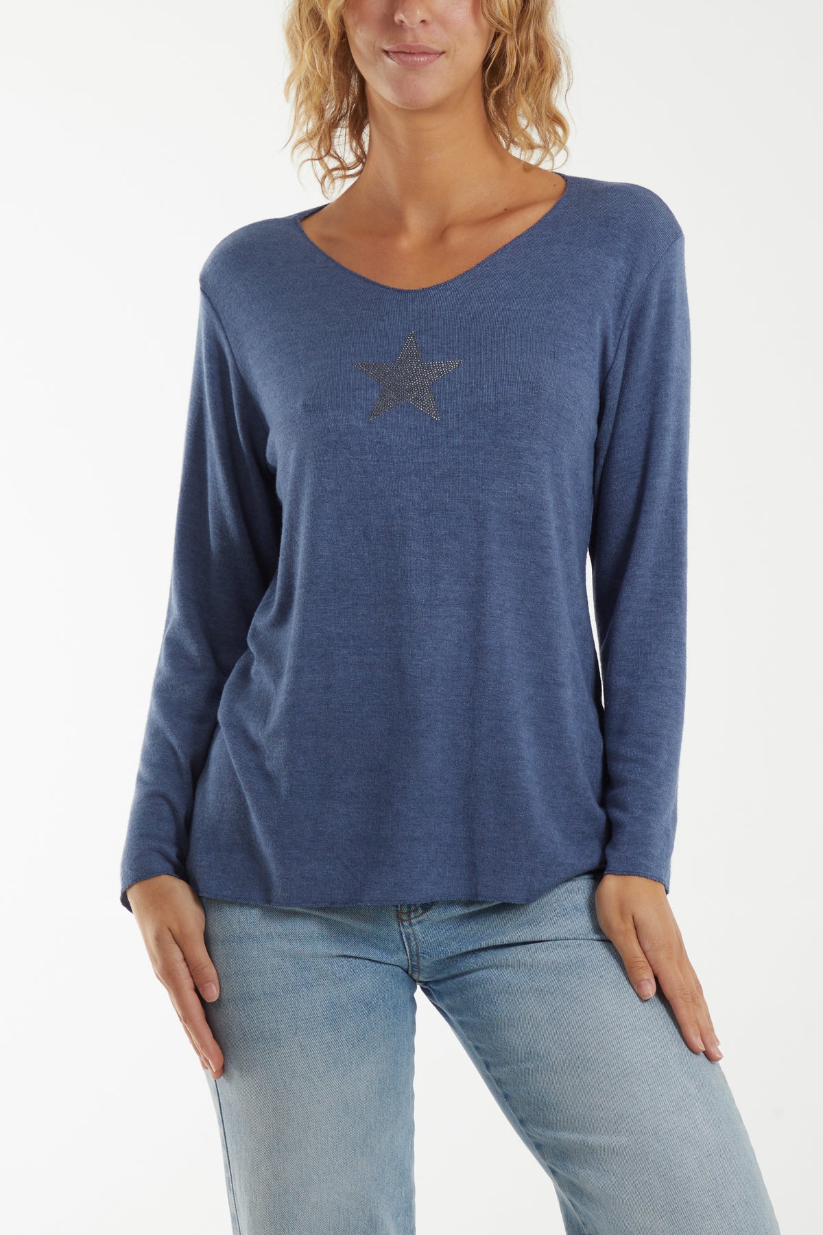 Diamante Star Long Sleeve Jumper
