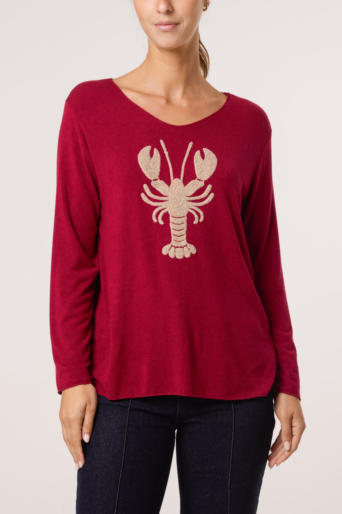 Lobster Fine Knit Jumper