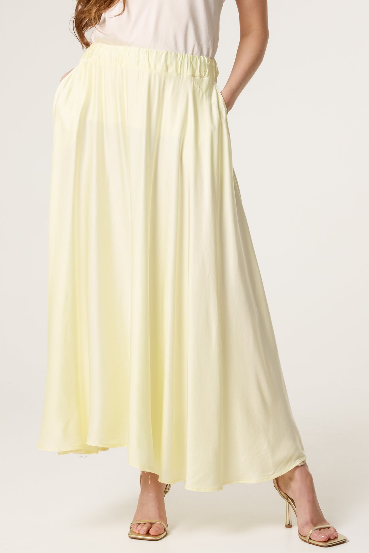 Elasticated Satin Maxi Skirt