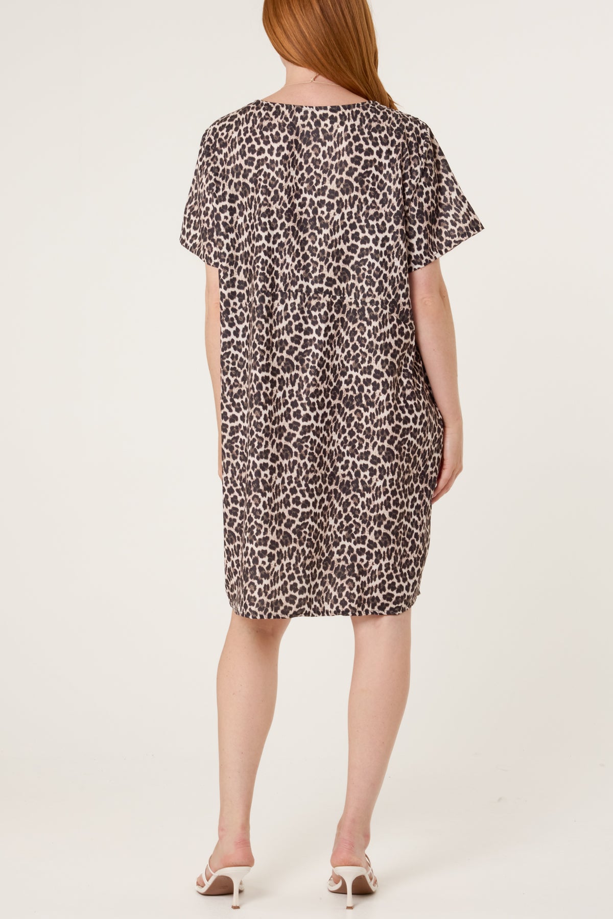 Leopard Print Necklace Jersey Fabric Dress