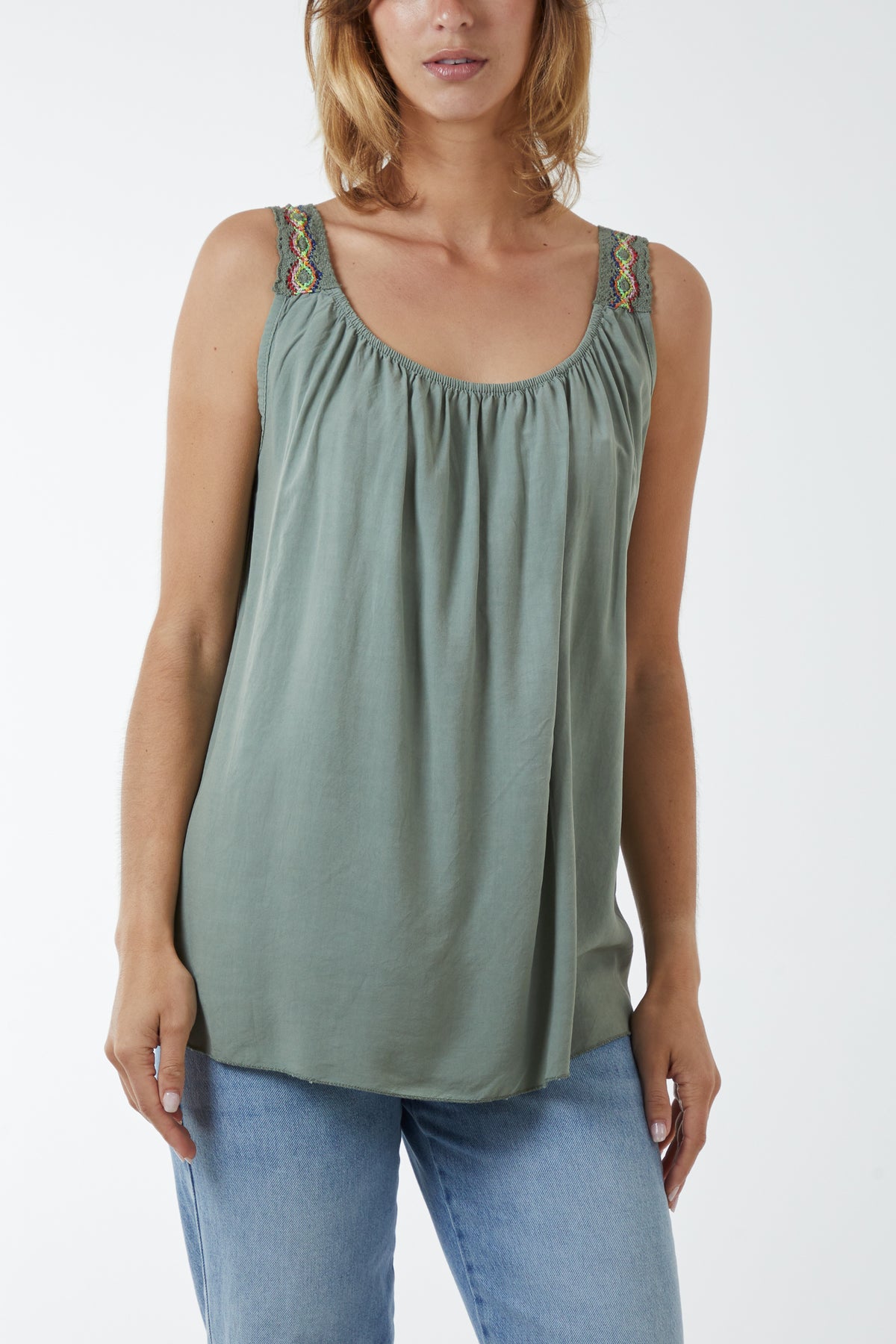 Sleeveless Top with Crochet Detail