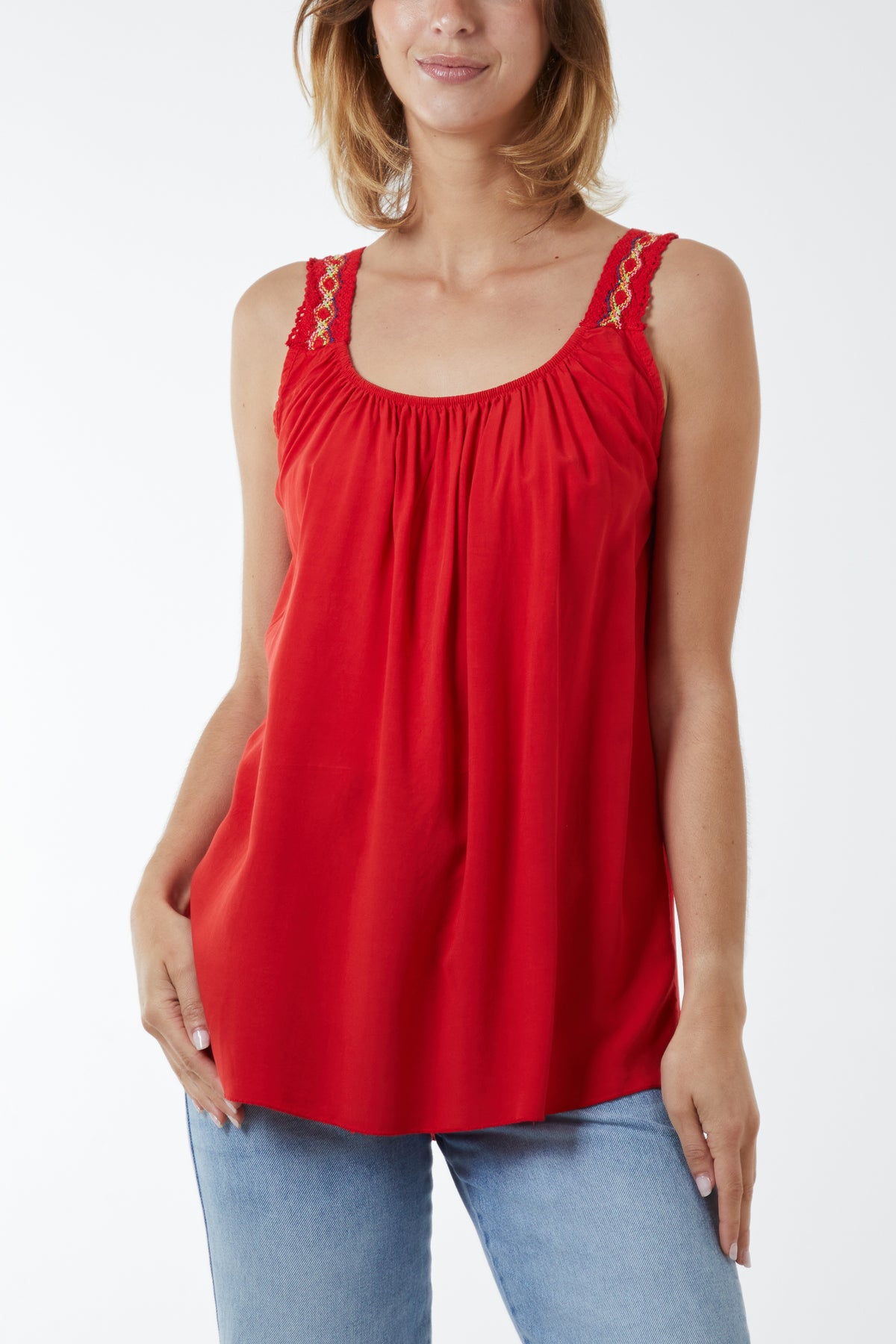 Sleeveless Top with Crochet Detail