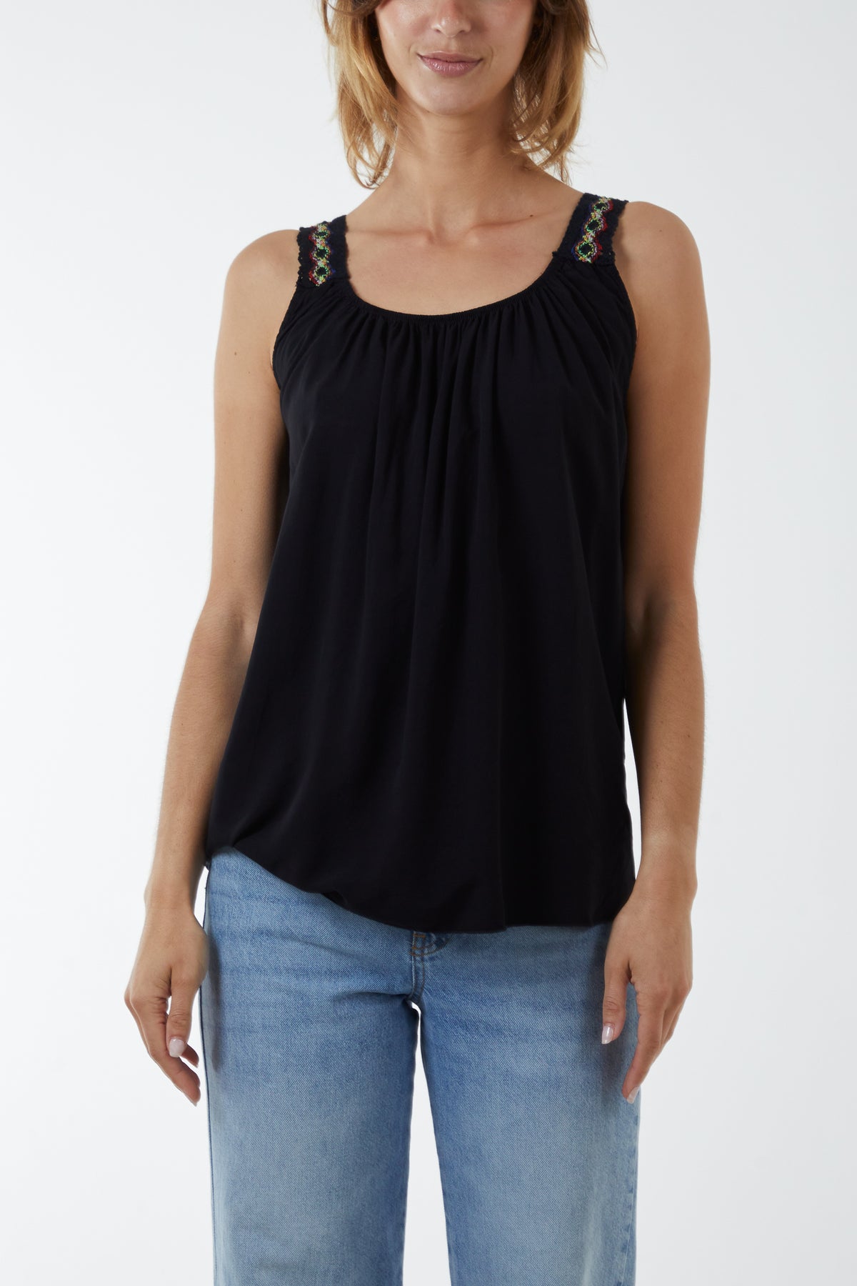 Sleeveless Top with Crochet Detail