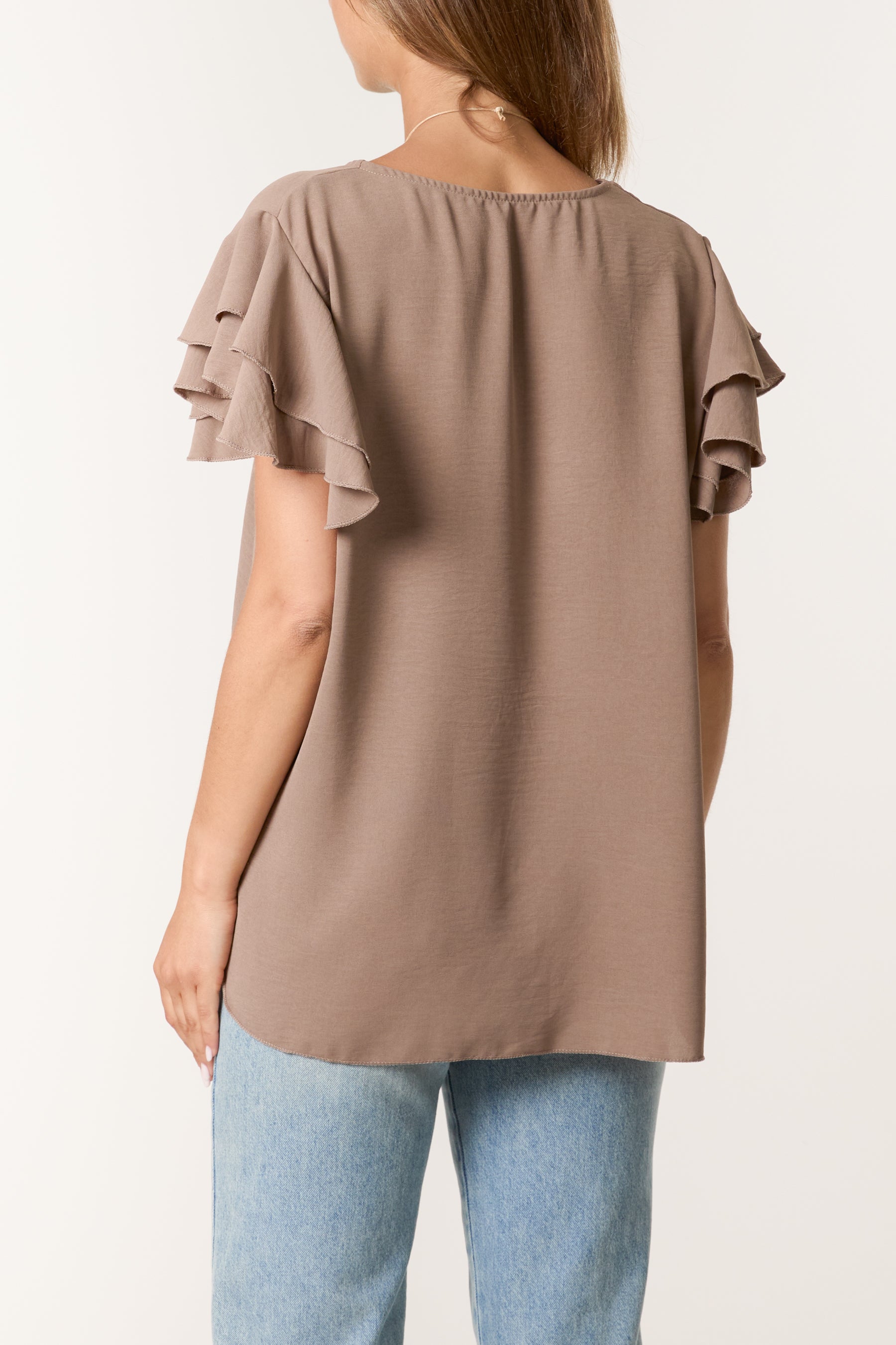 Flutter Sleeve Necklace Top