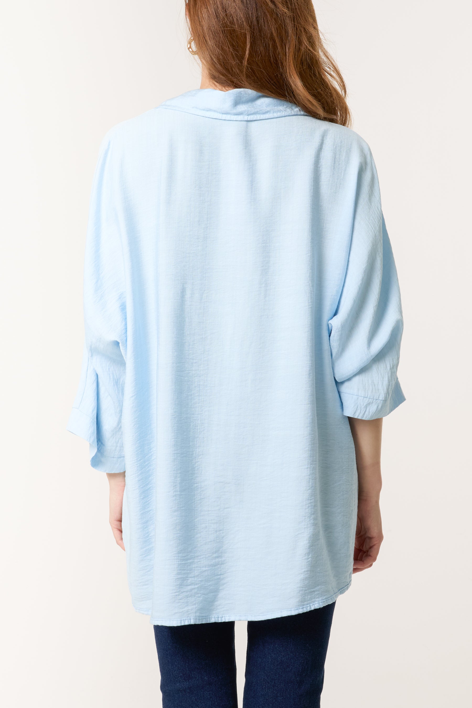 Lapel Collar Pleated Front Blouse