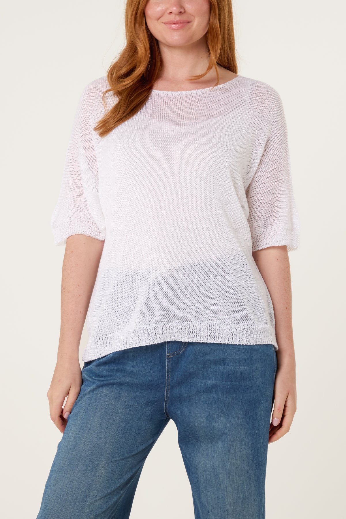 Fine Knit Net Short Sleeve Top