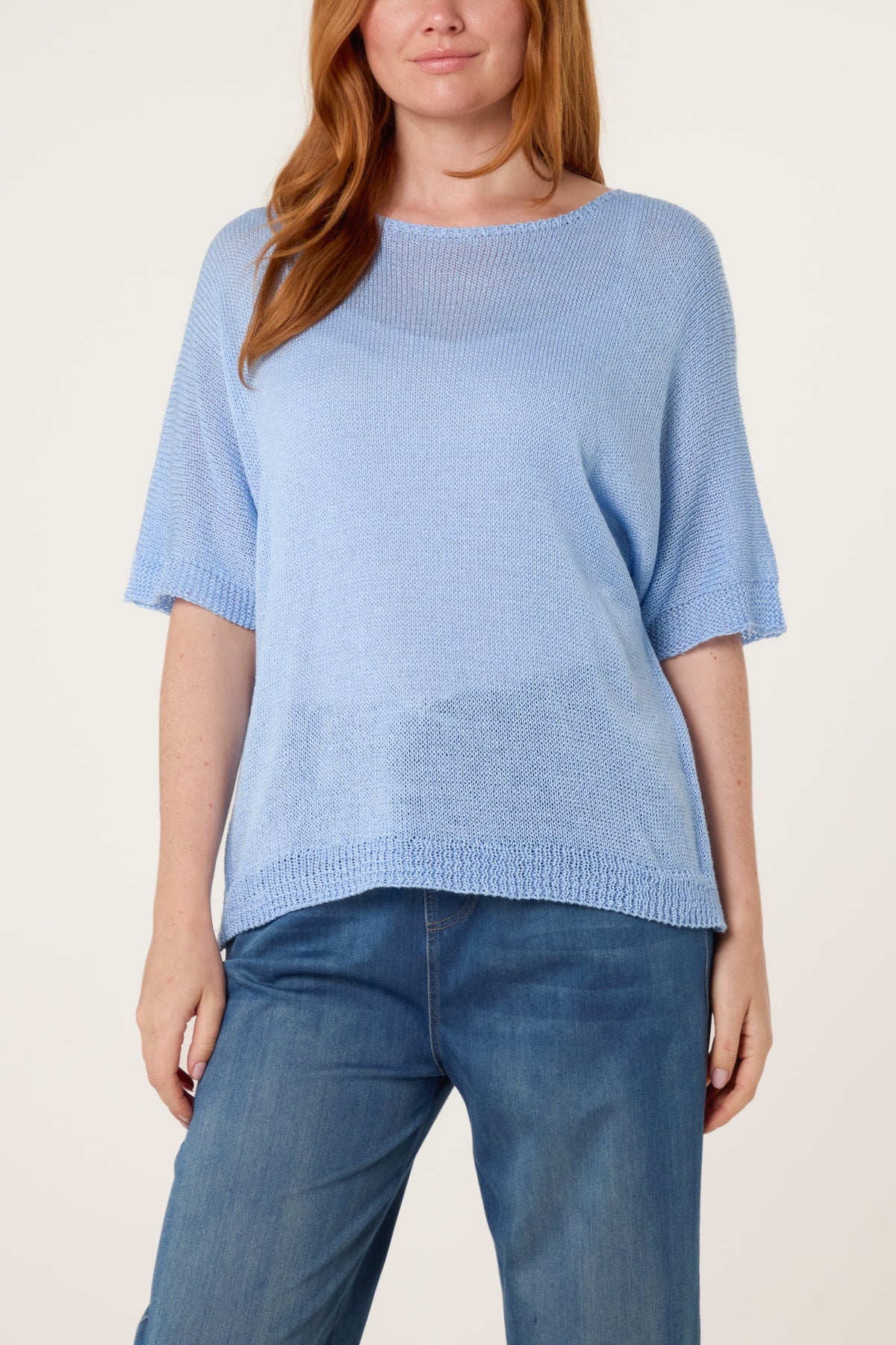 Fine Knit Net Short Sleeve Top