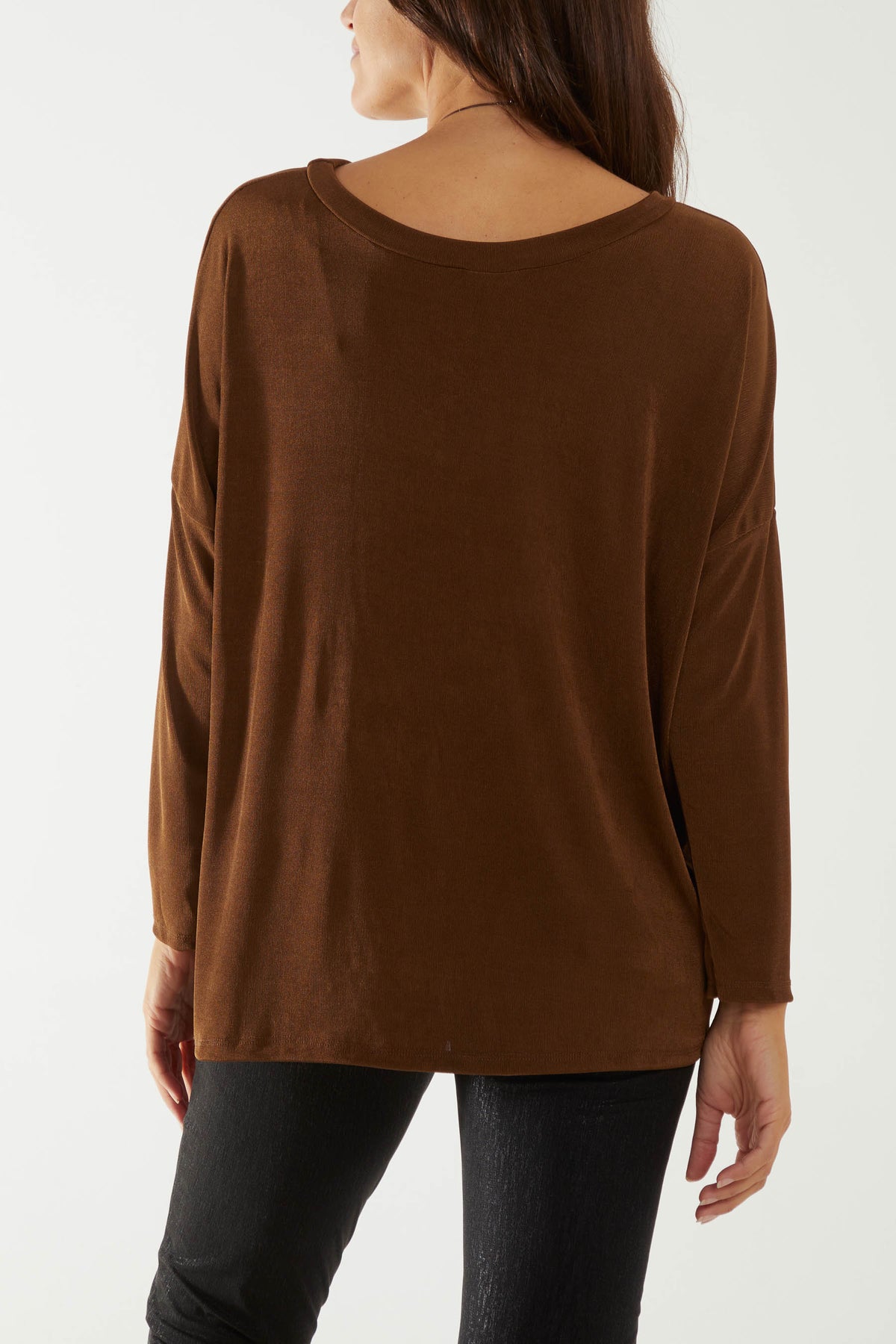 Straight Neck Acetate Necklace Top