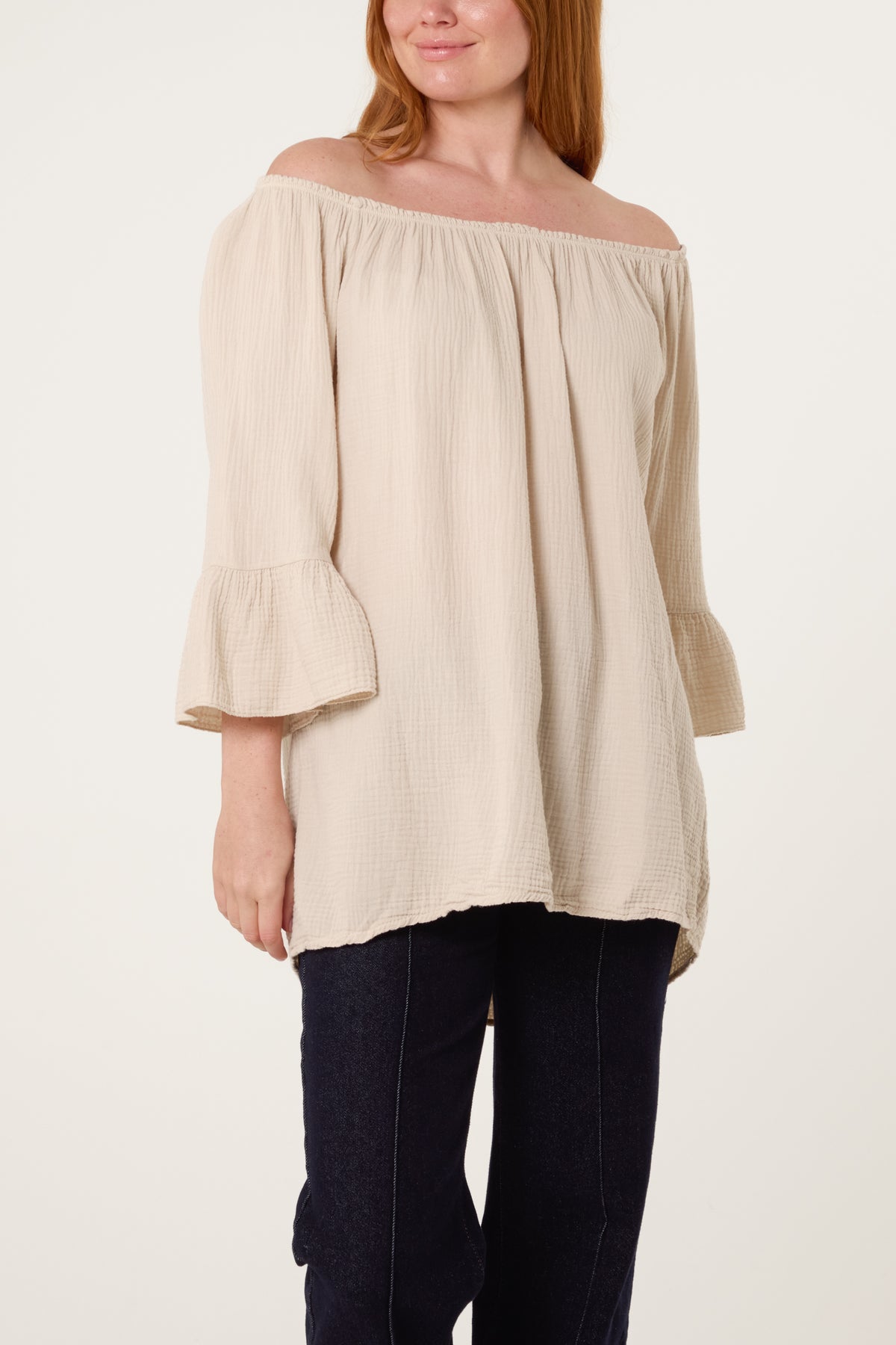 Cheesecloth Bardot Bell Sleeve Top