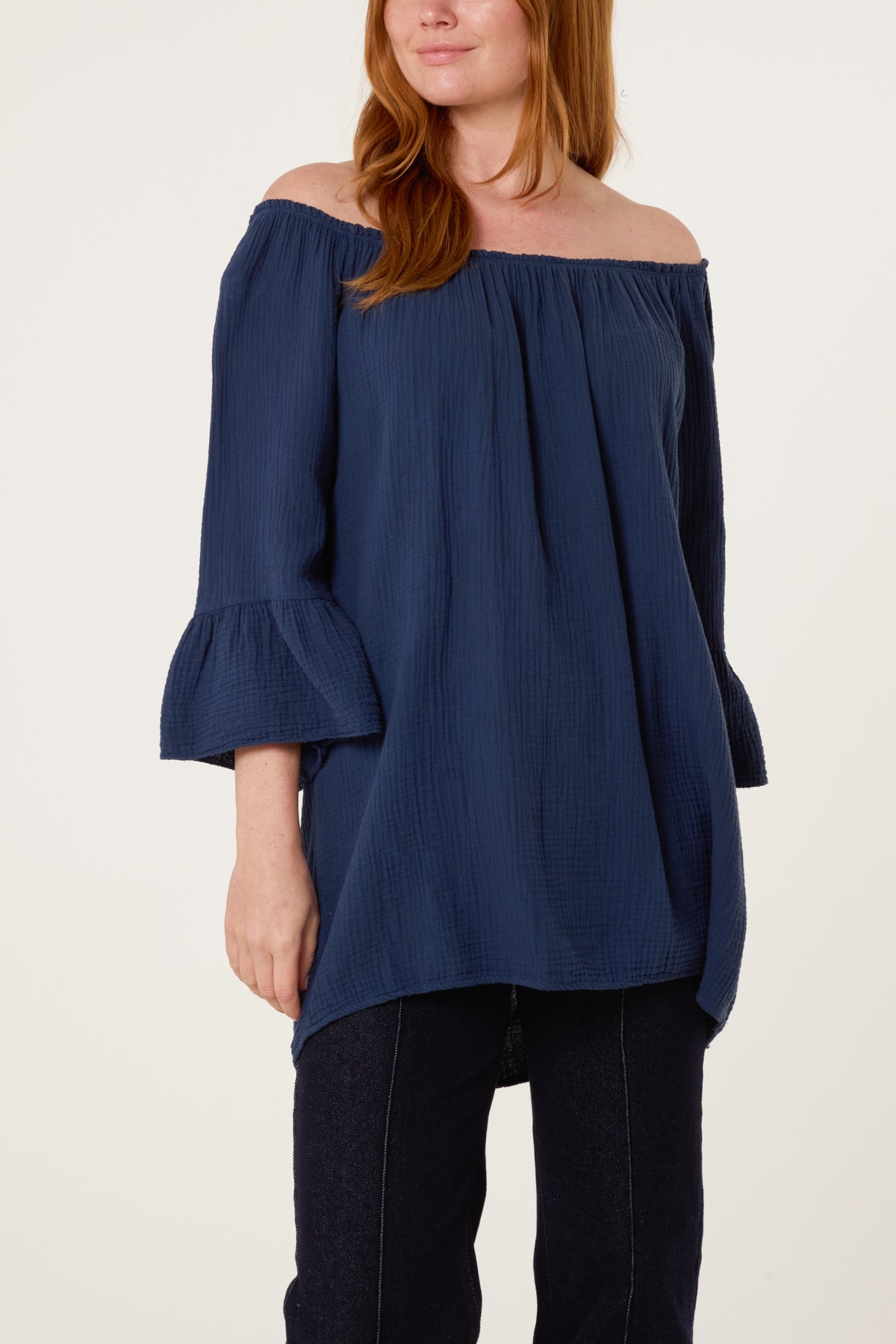 Cheesecloth Bardot Bell Sleeve Top