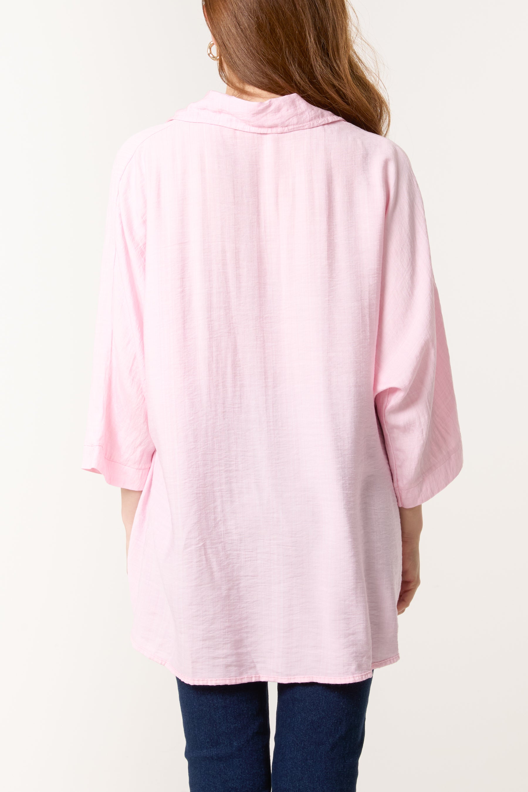 Lapel Collar Pleated Front Blouse