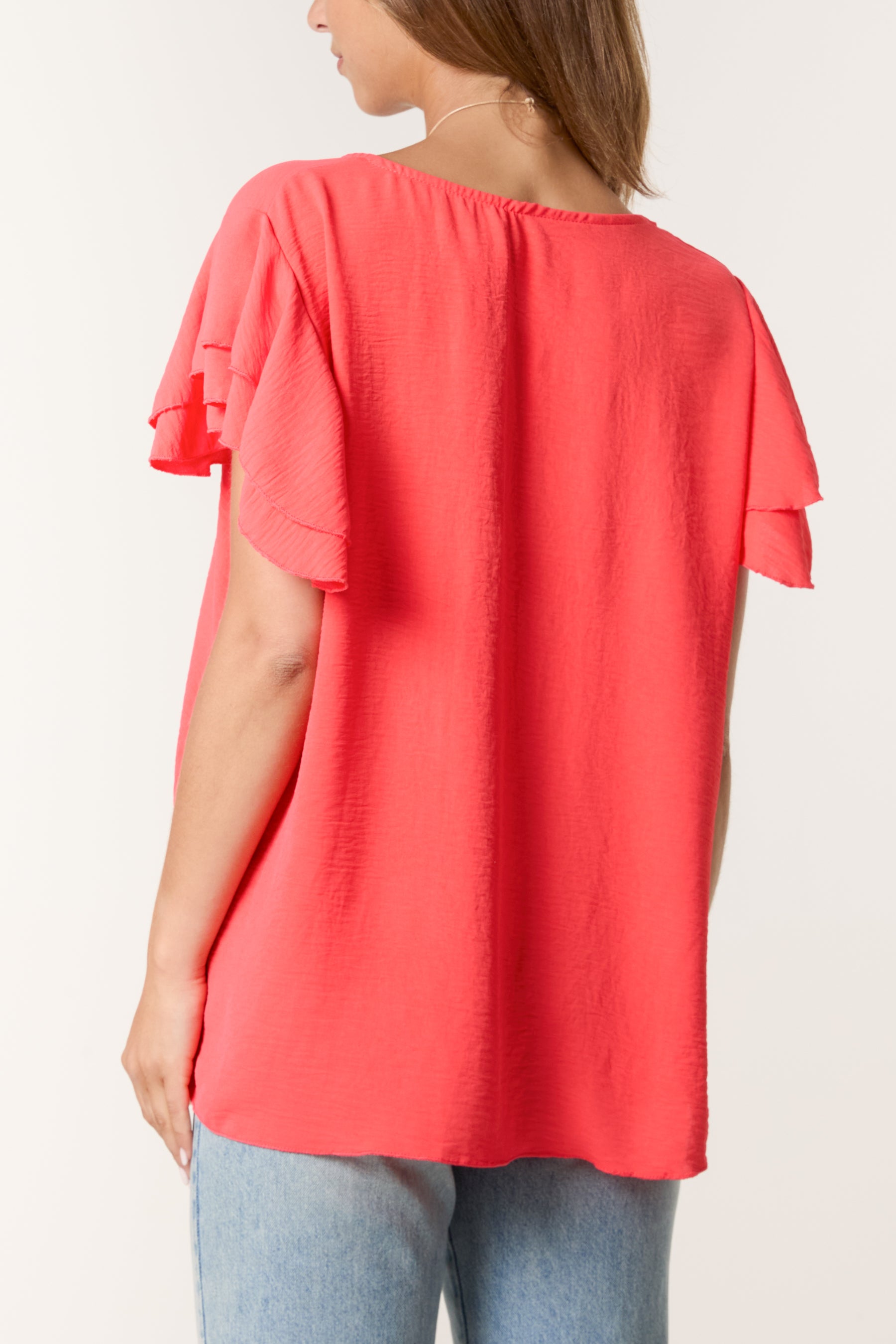 Flutter Sleeve Necklace Top
