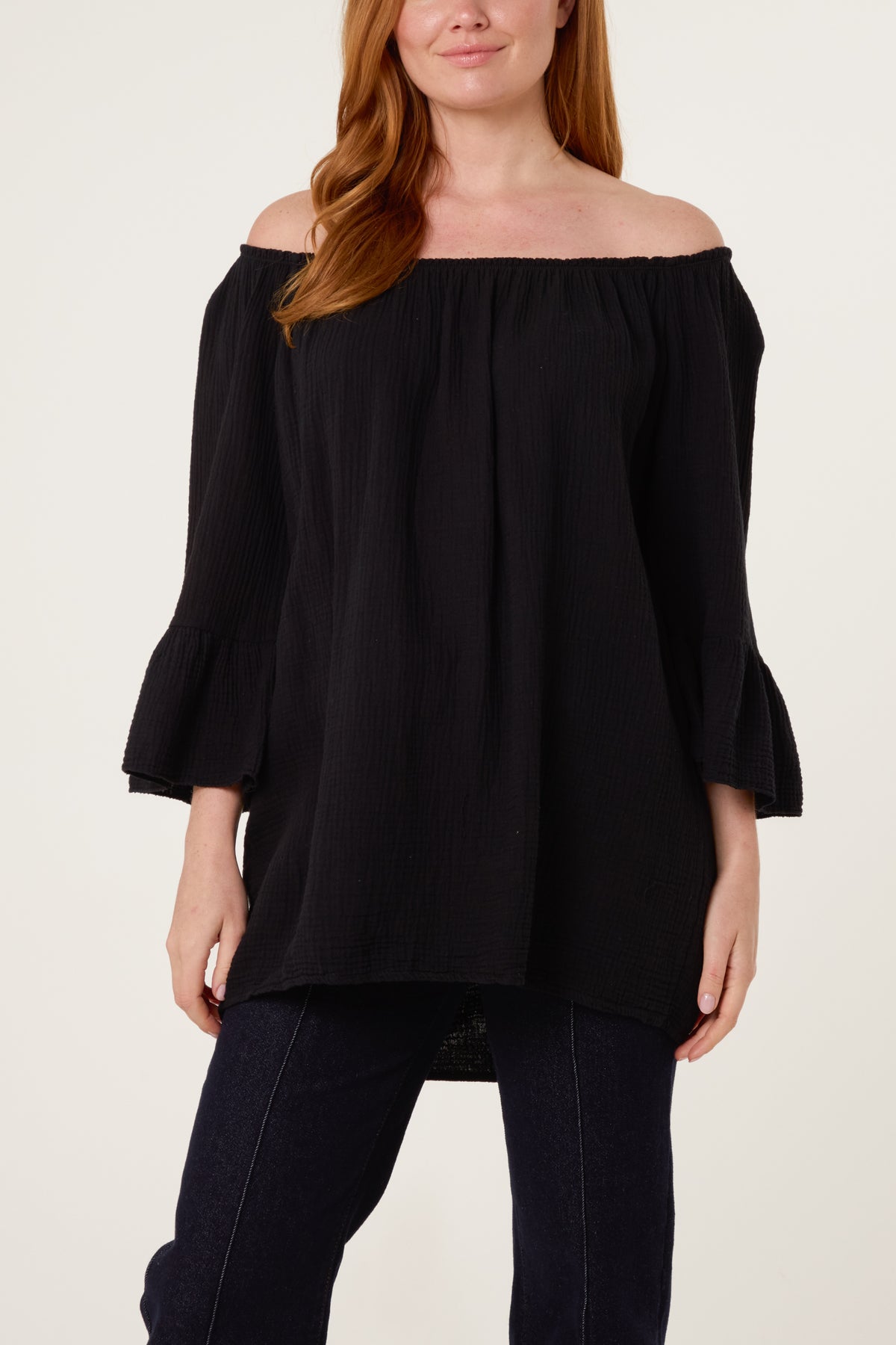 Cheesecloth Bardot Bell Sleeve Top