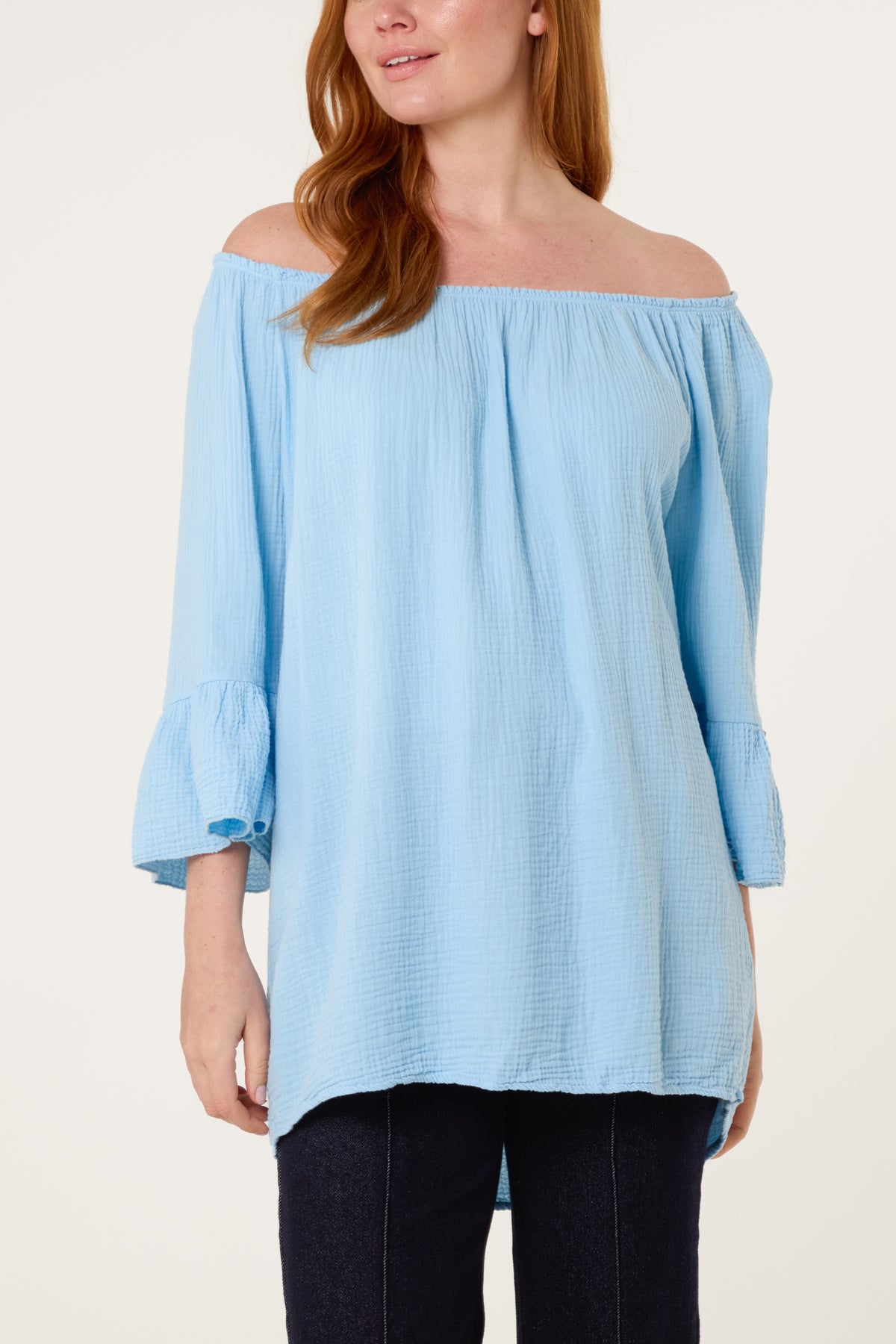 Cheesecloth Bardot Bell Sleeve Top