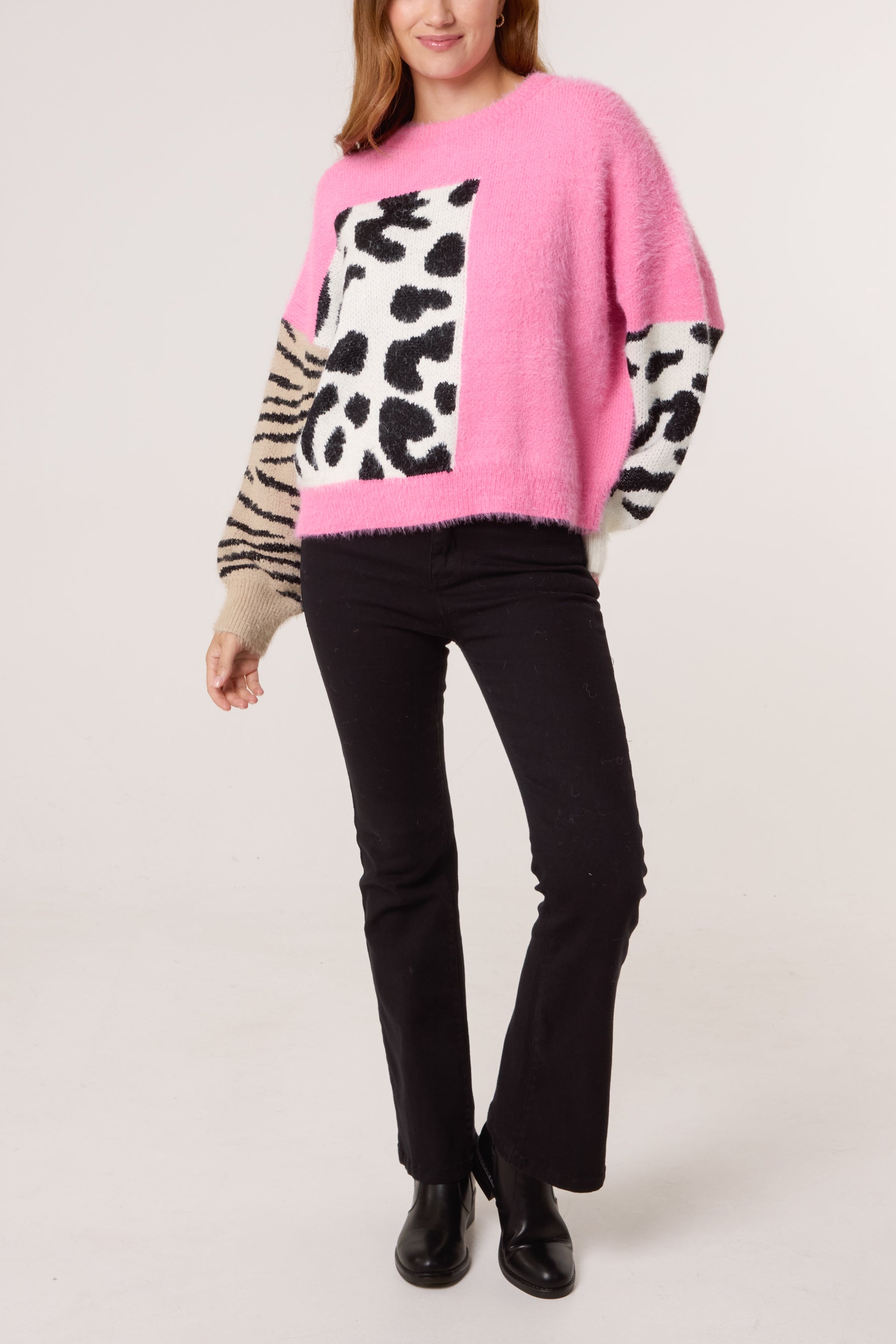 Multi Animal Design Knit Jumper