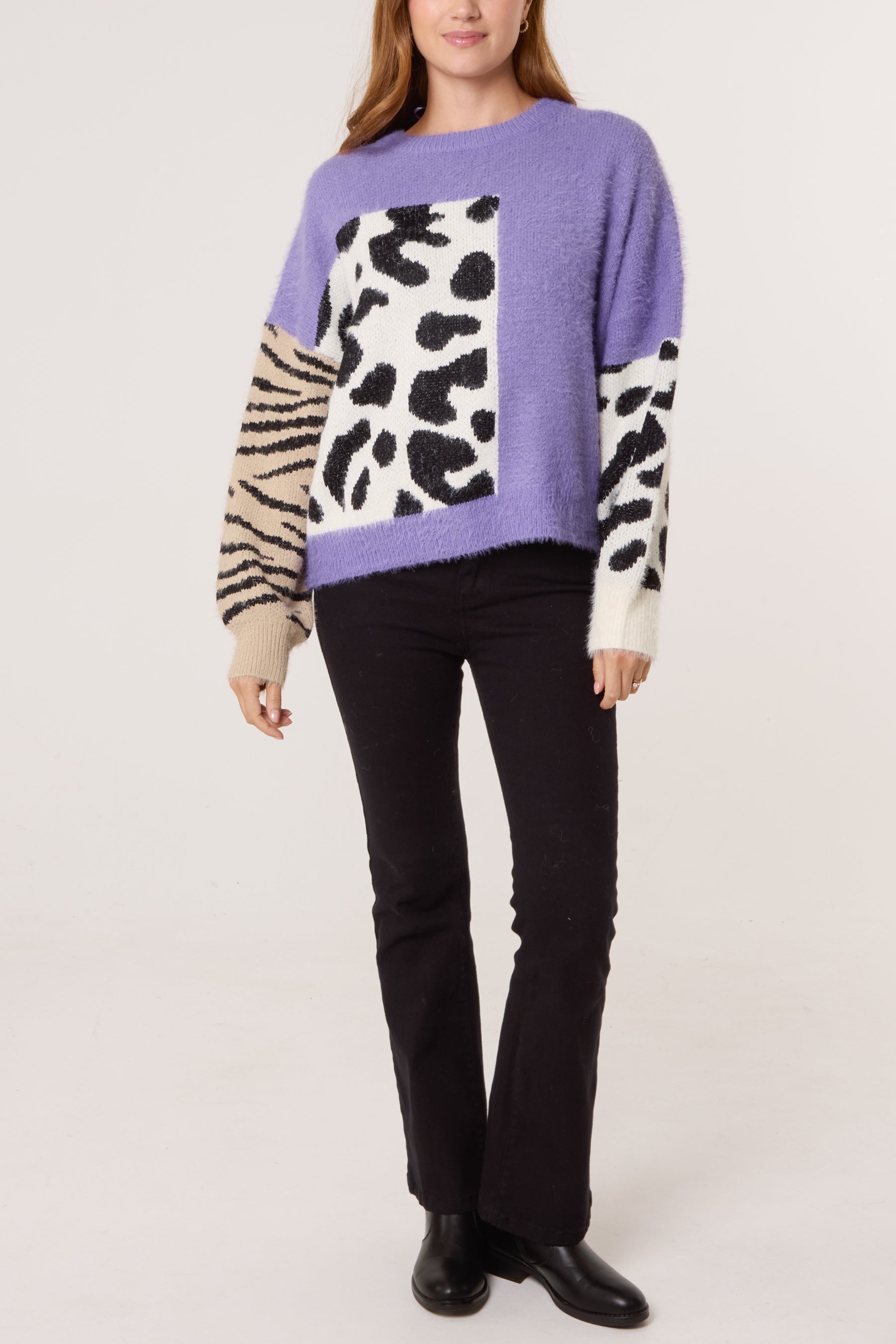 Multi Animal Design Knit Jumper