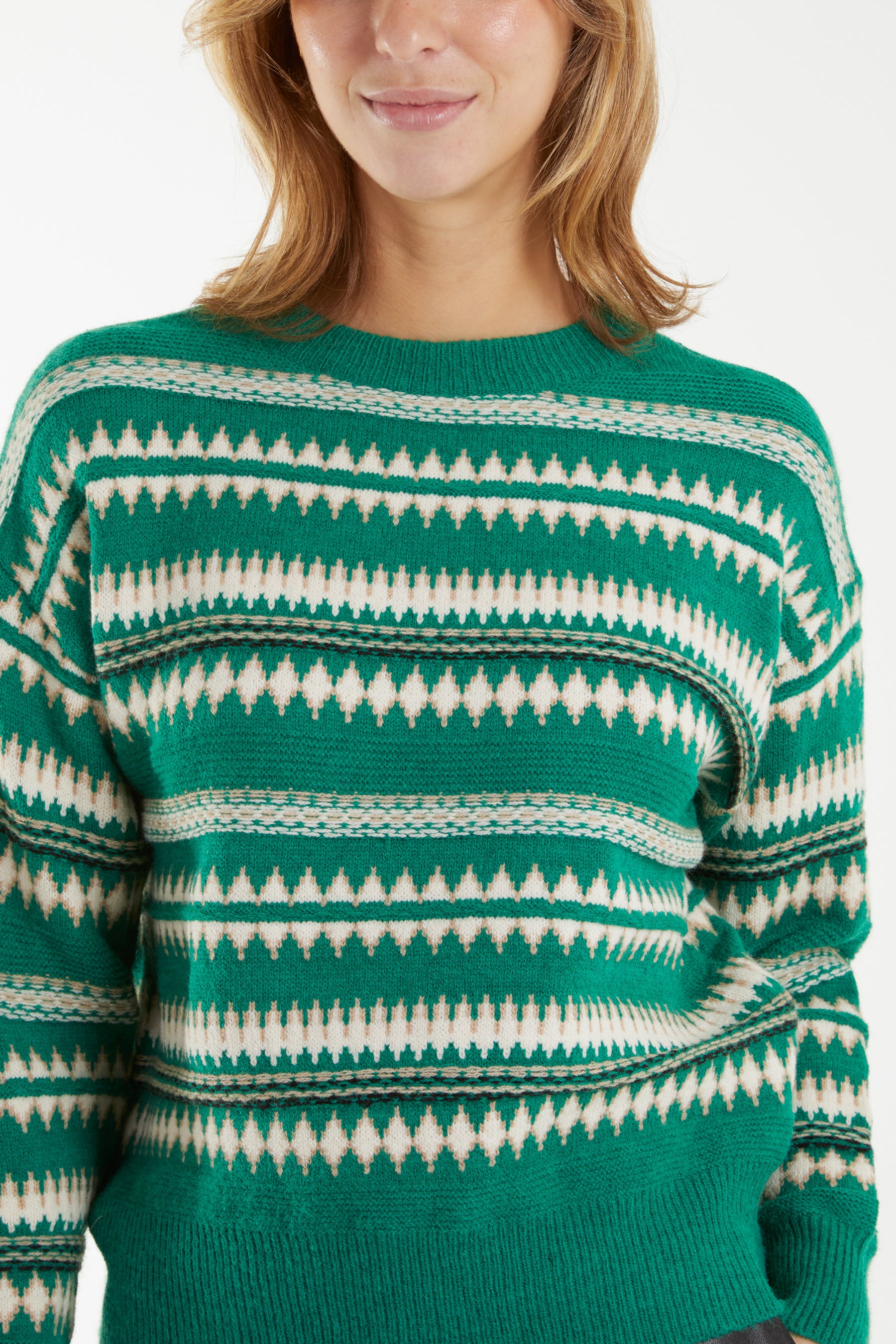 Aztec Rib Detail Crew Jumper