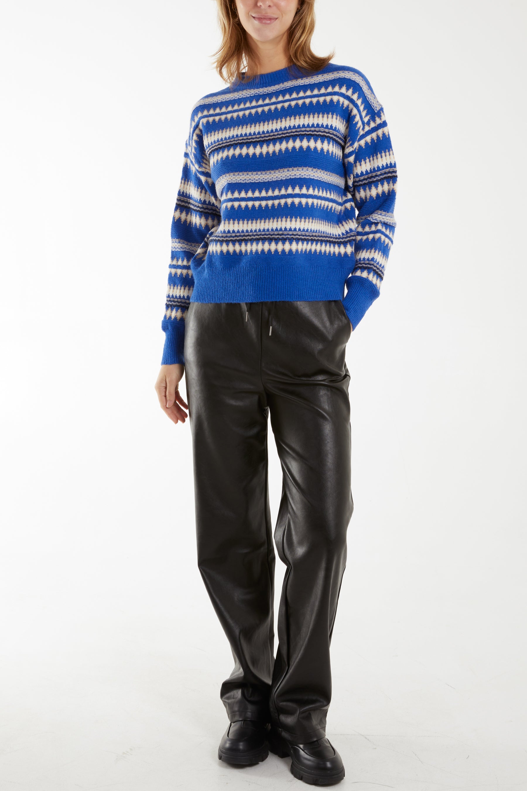 Aztec Rib Detail Crew Jumper