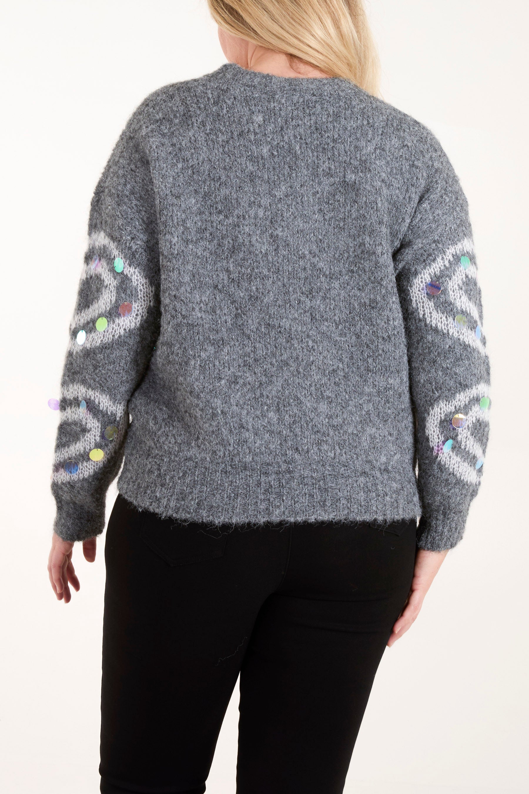 Sequin Heart Knit Jumper