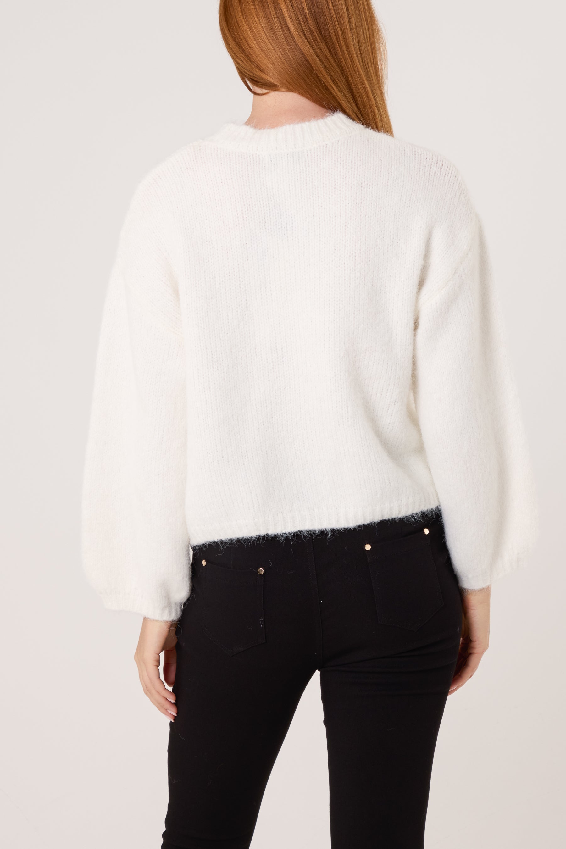 Pearl & Diamante Bow Knit Jumper